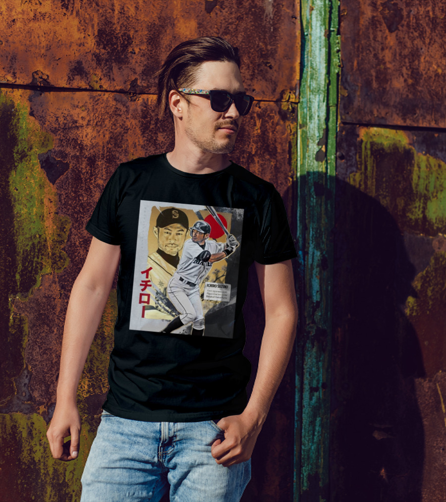 Ichiro Suzuki Seattle Mariners First Japanese-Born Player Elected To Baseball Hall Of Fame Red Sun T-Shirt