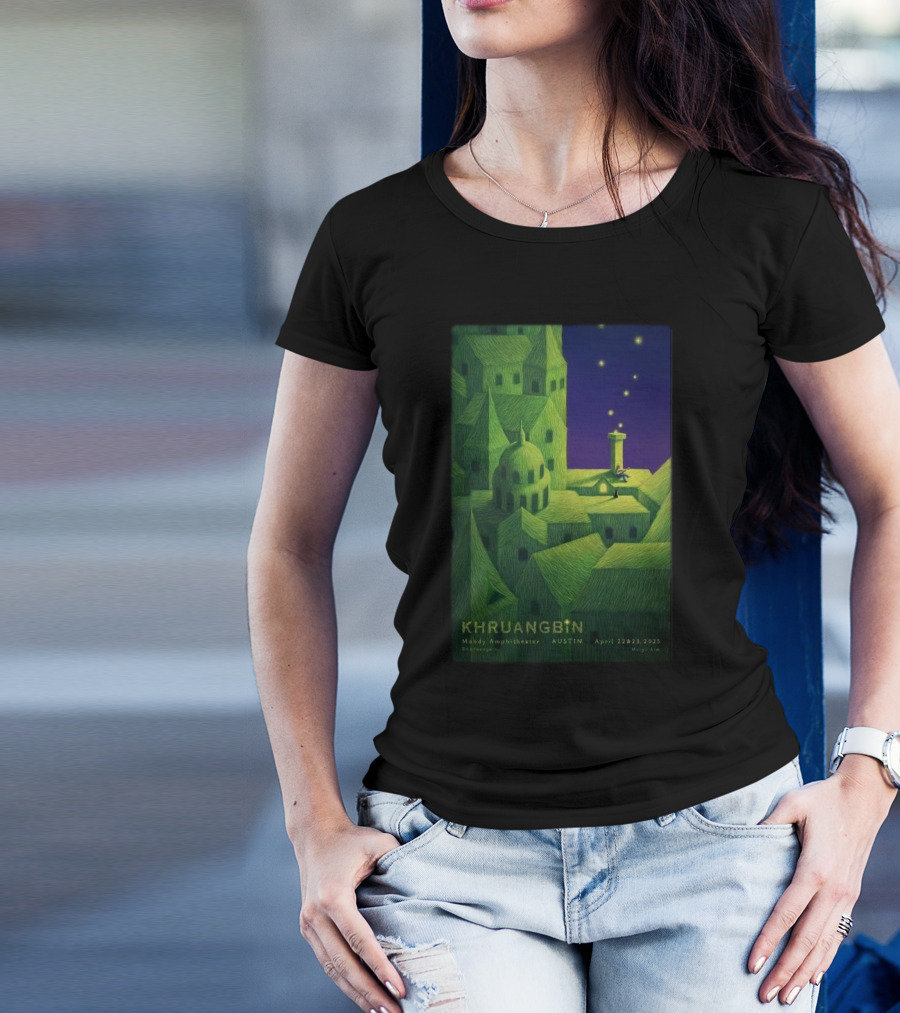 Khruangbin Moody Amphitheater Austin April 22 23 2025 Murugi Kim Artwork T-Shirt
