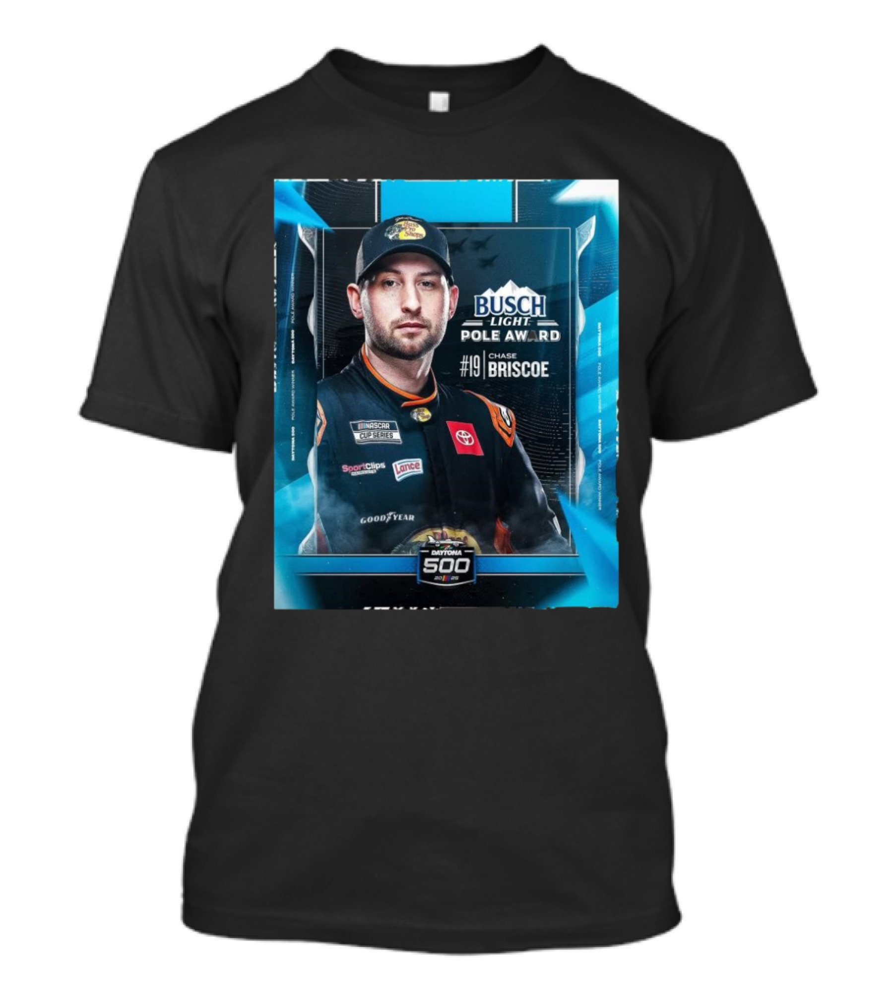 NASCAR Busch Light Pole Award Chase Briscoe #19 Daytona 500 2025 T-Shirt