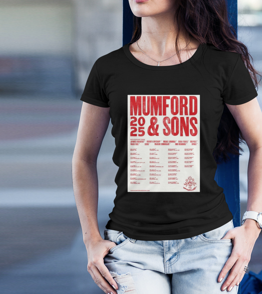 Mumford And Sons 2025 Tour Dates With Japanese Breakfast And More Starting June 5 In Bend OR T-Shirt