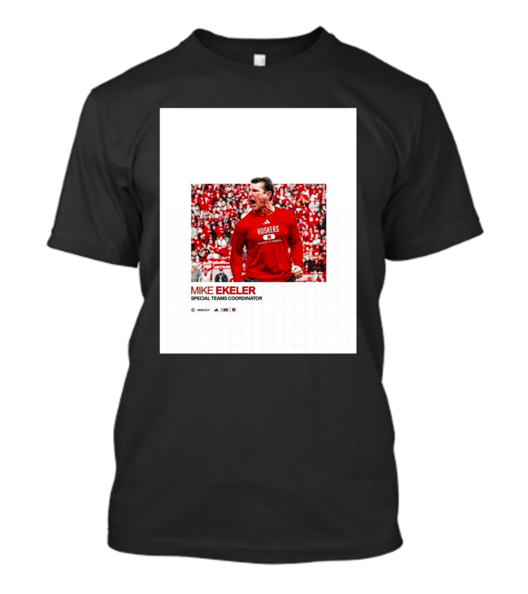 Mike Ekeler Nebraska Cornhuskers Huskers Special Teams Coordinator Football T-Shirt