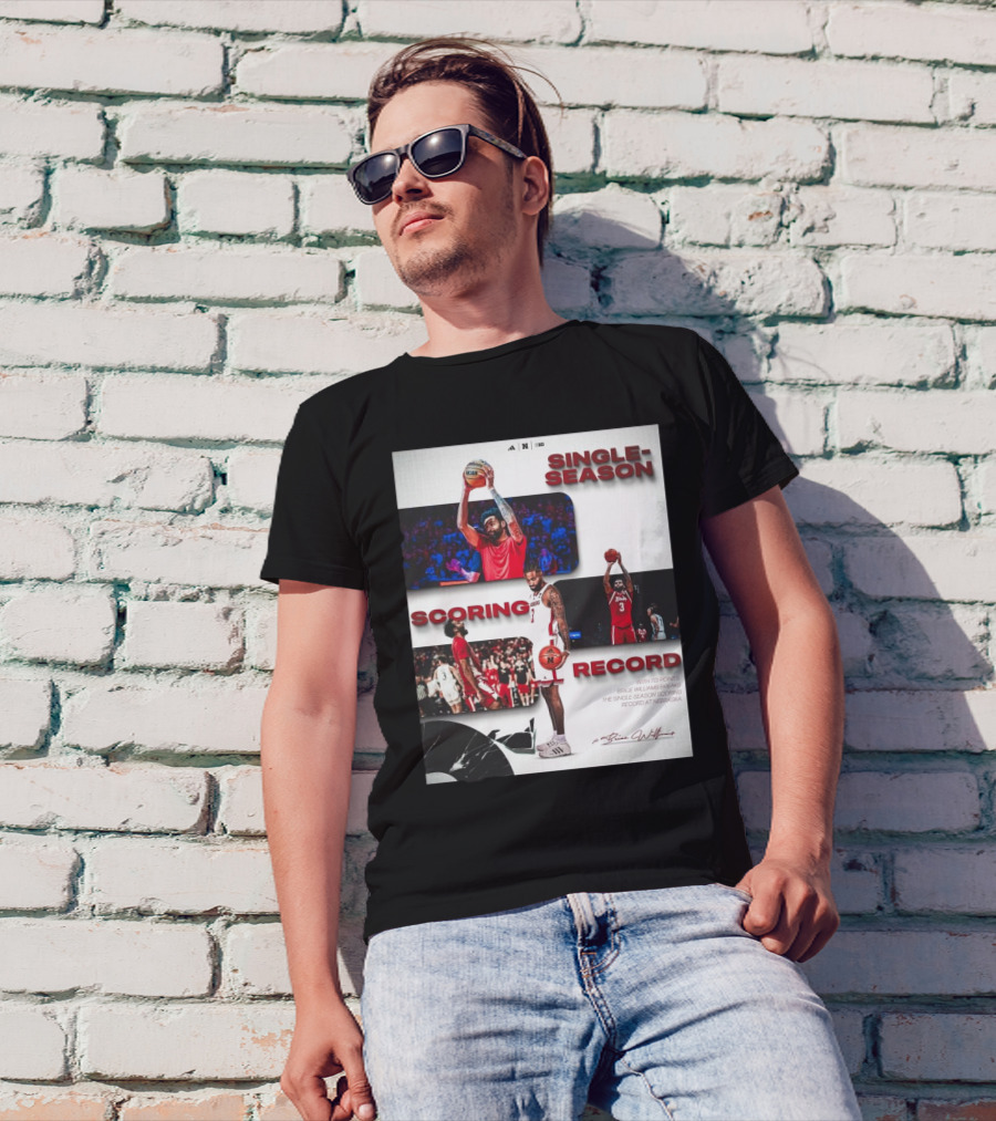 Nebraska Cornhuskers Brice Williams Single-Season Scoring Record 713 Points Signature T-Shirt