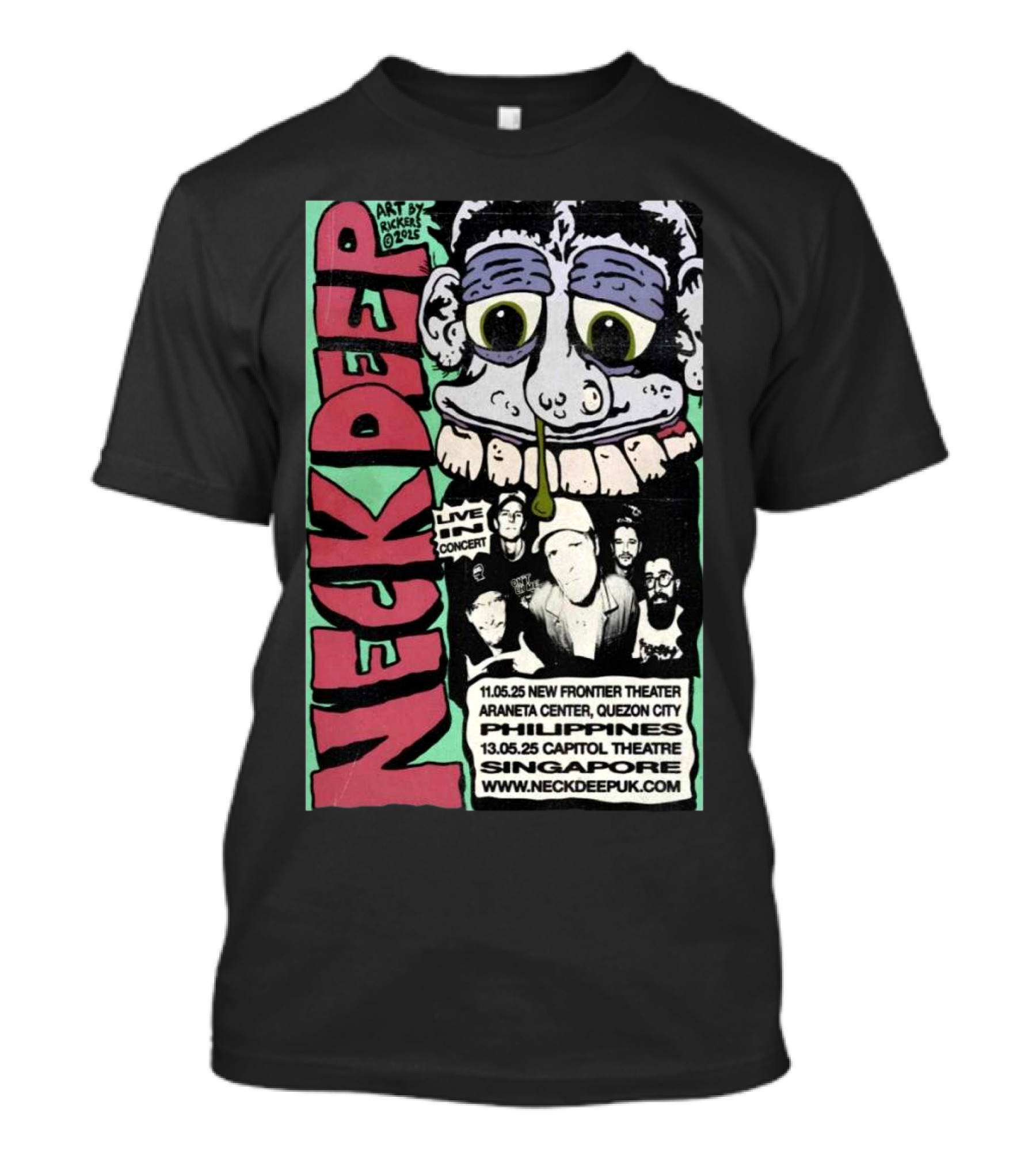 Neck Deep Live In Concert 2025 New Frontier Theater Manila Capitol Theatre Singapore T-Shirt
