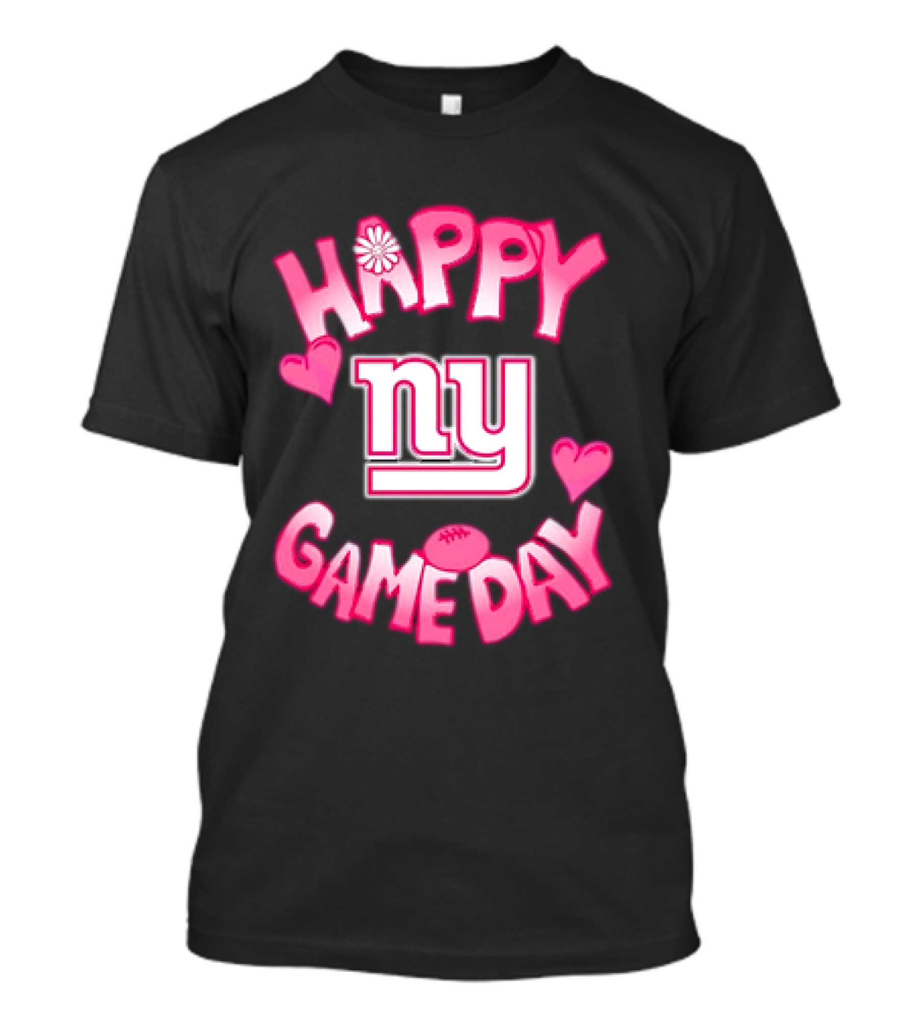 New York Giants NFL Valentines Day Happy Gameday NY Hearts Football T-Shirt