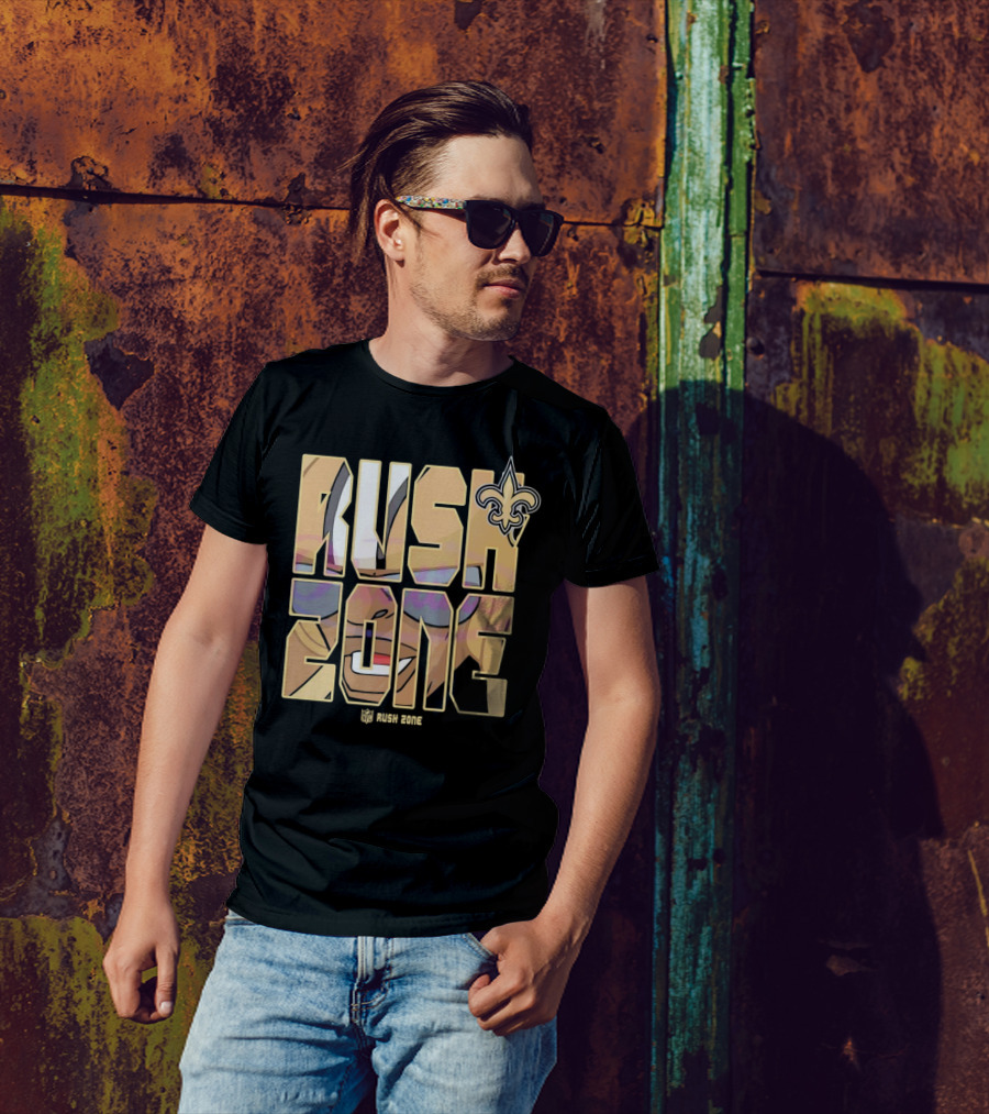 New Orleans Saints Rush Zone NFL Cartoon Fleur-de-Lis T-Shirt