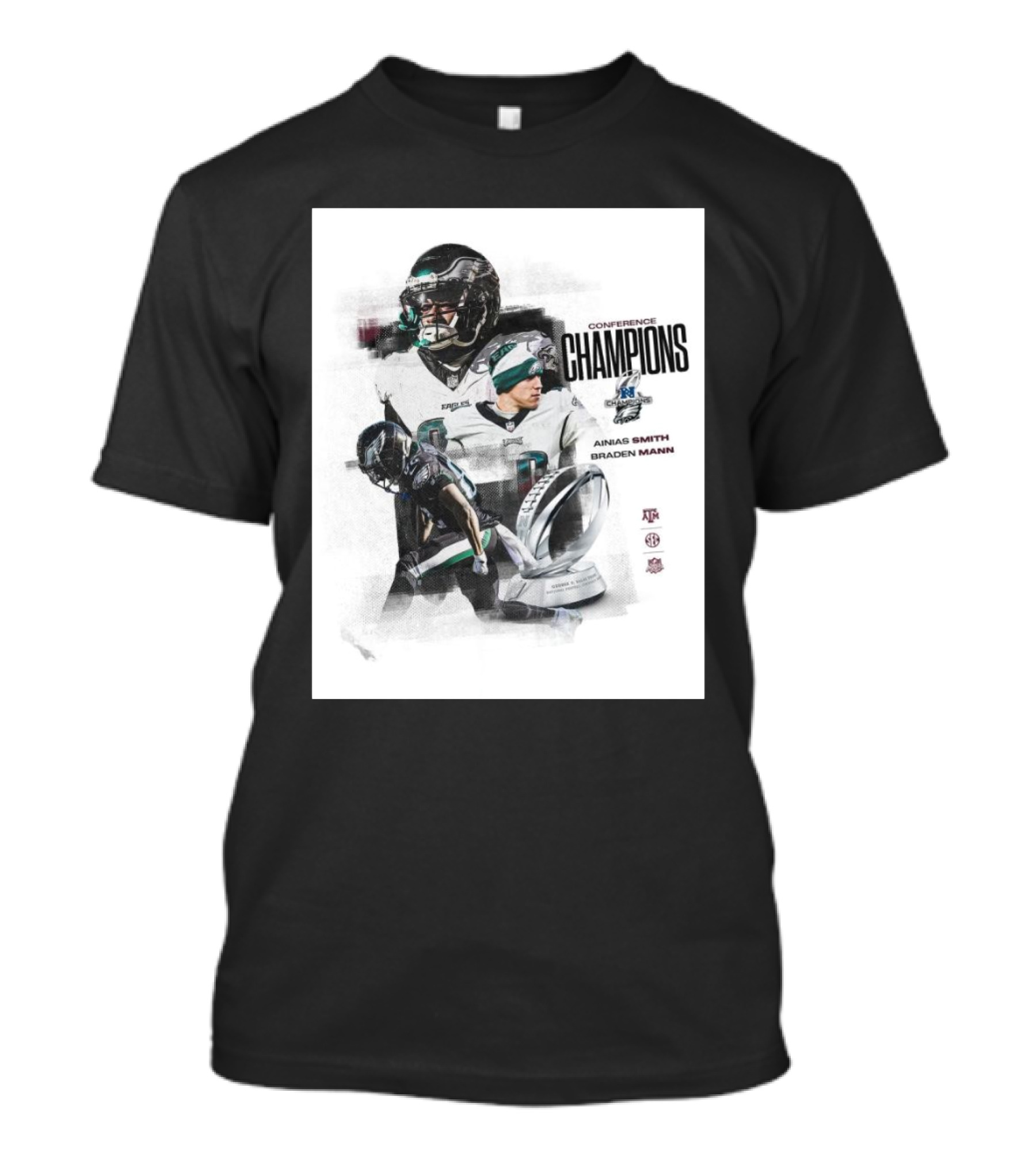 Conference Champions Philadelphia Eagles Ainias Smith Braden Mann Texas A&M Football NFL T-Shirt