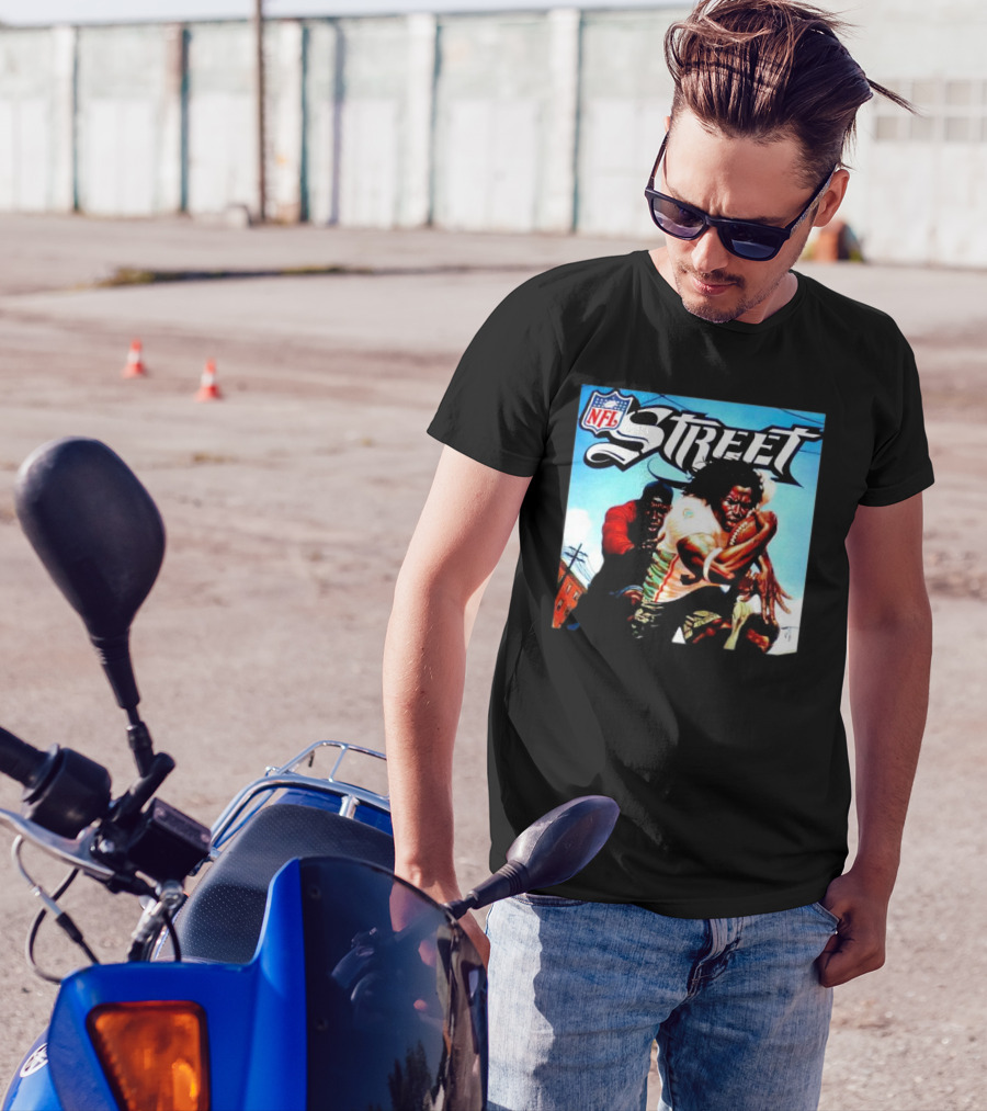 NFL Street Denver Broncos Chasing Miami Dolphins Retro Game Cover Art T-Shirt