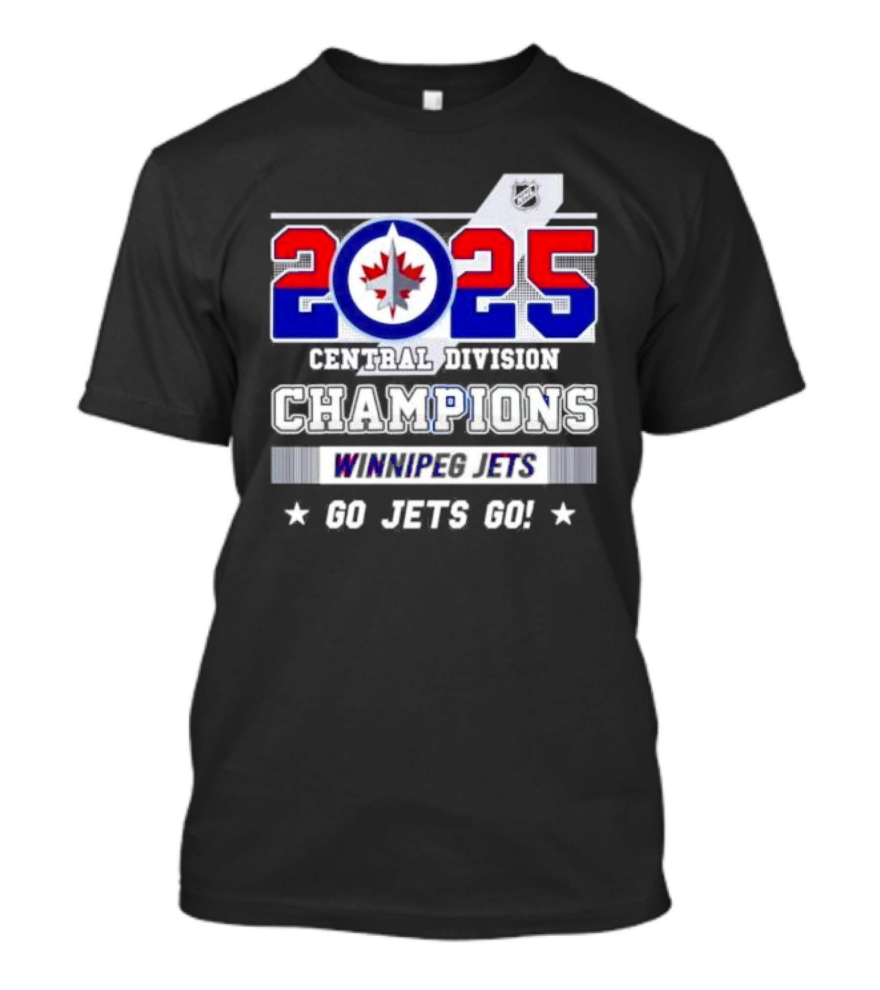 NHL 2025 Central Division Champions Winnipeg Jets Go Jets Go T-Shirt