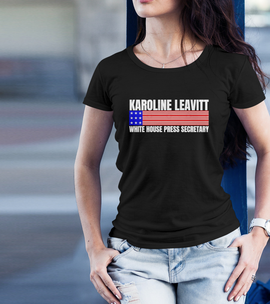 Karoline Leavitt White House Press Secretary American Flag Design T-Shirt