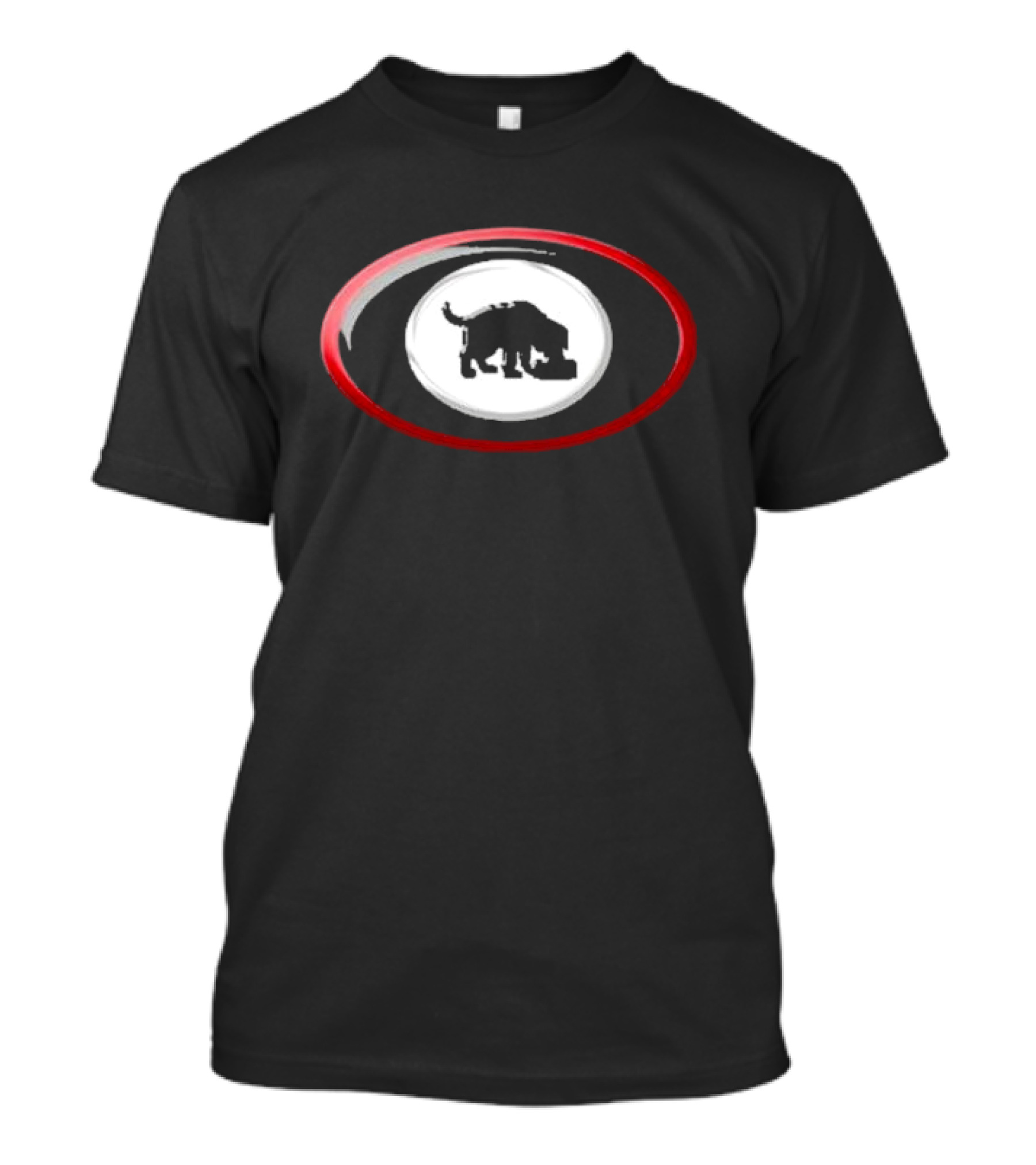 Niko-b Black Dog Embossed Graphic In Red Oval T-Shirt