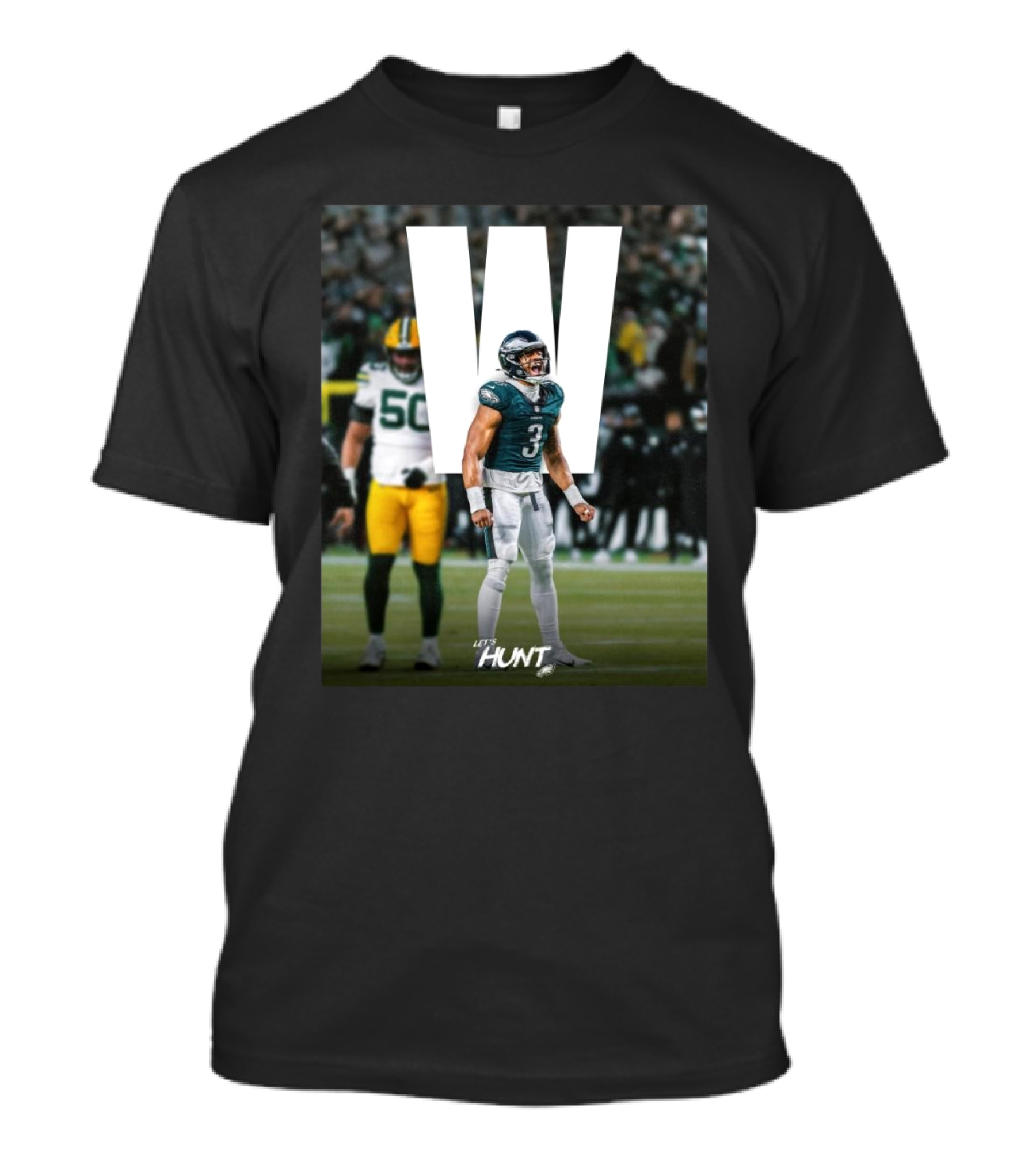 Nolan Smith Philadelphia Eagles Victory Over Green Bay Packers Let's Hunt W T-Shirt