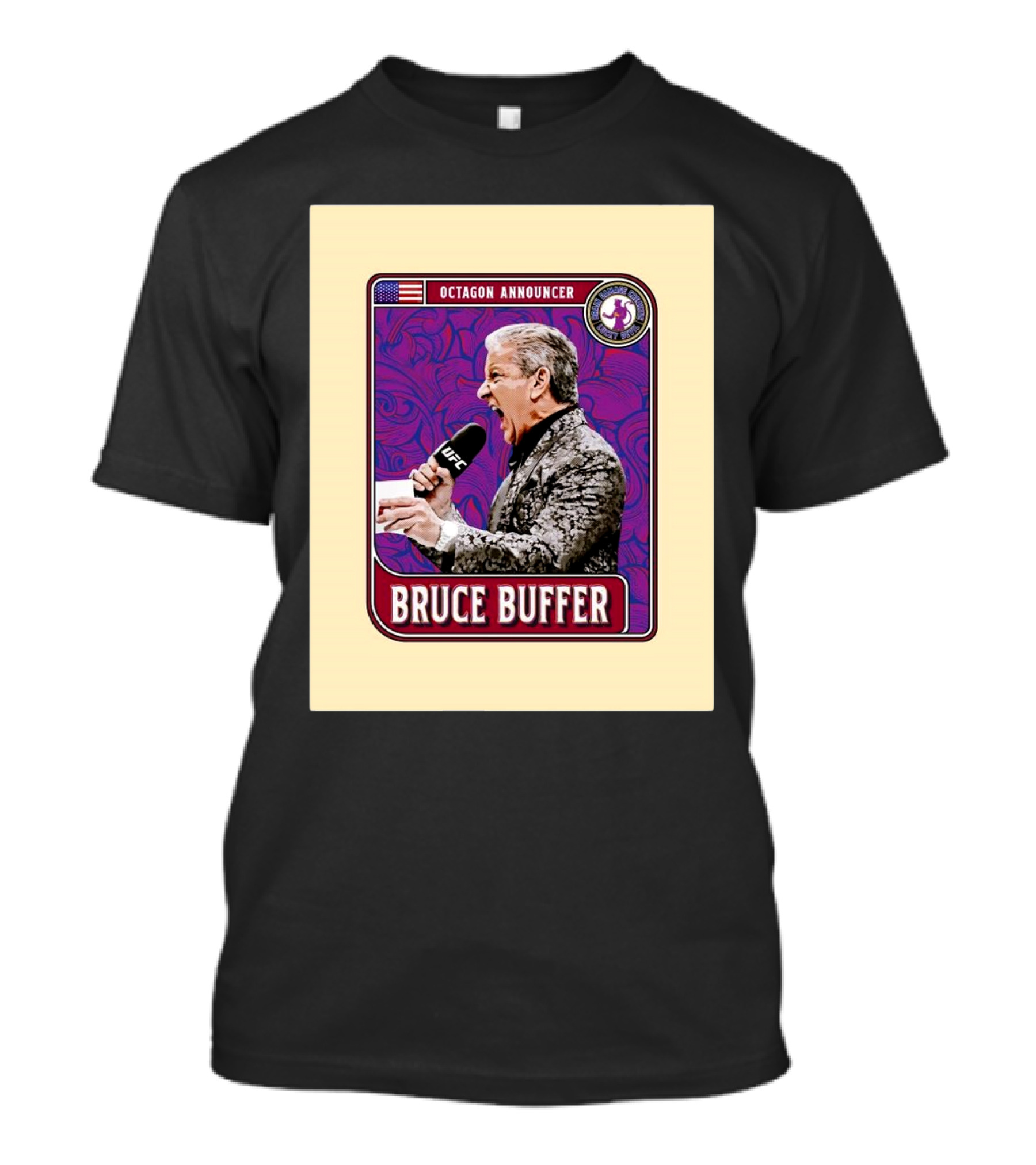 Octagon Announcer Bruce Buffer UFC Trading Card Lucky Devil T-Shirt