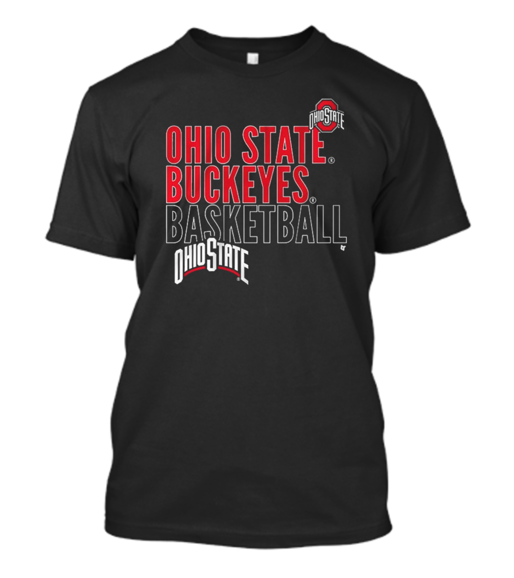 Ohio State Buckeyes Basketball Overlay Text T-Shirt
