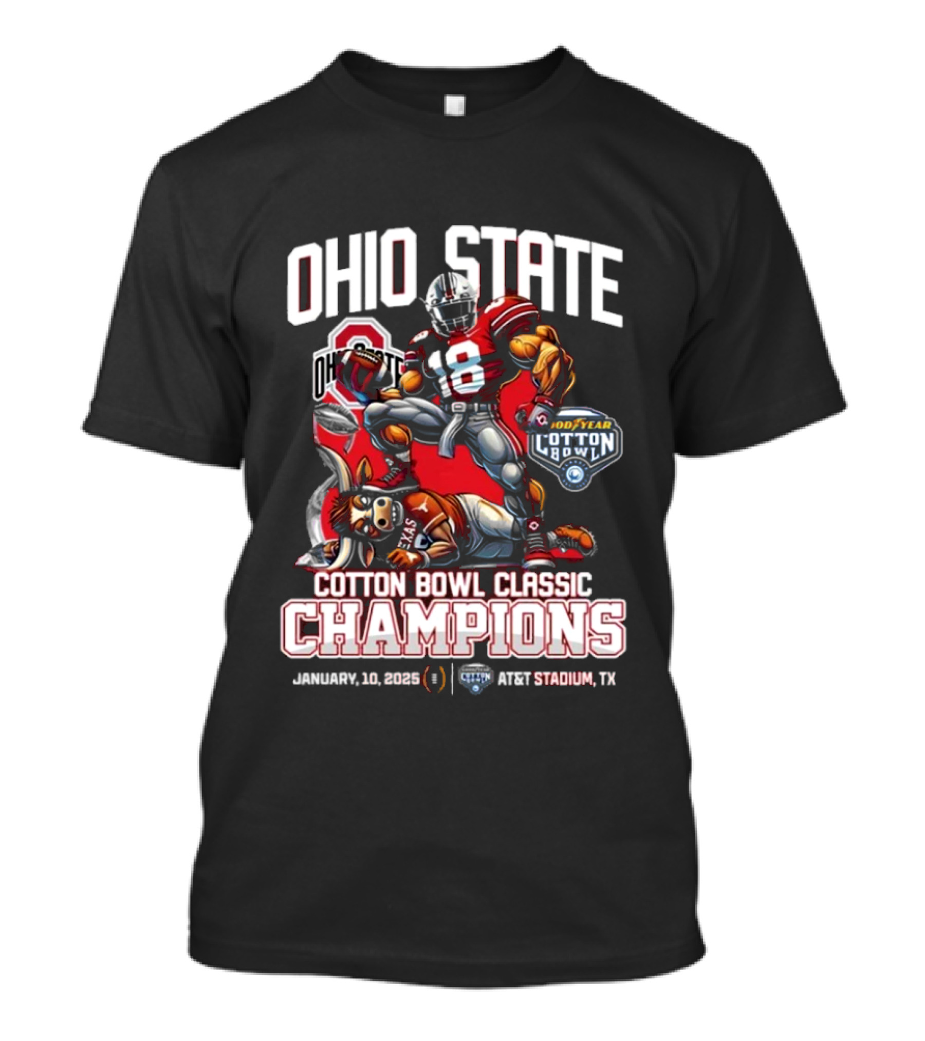Ohio State Buckeyes Cotton Bowl Classic Champions January 10 2025 AT&T Stadium T-Shirt