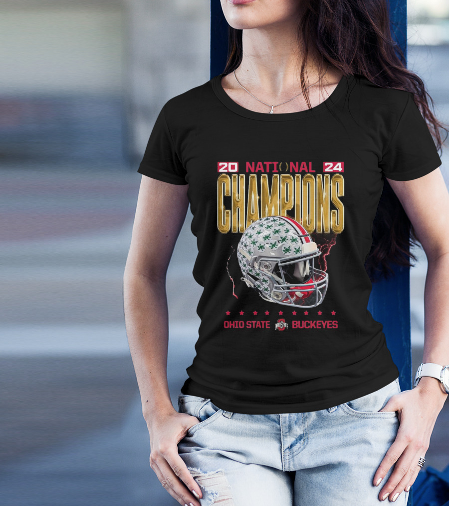 2024 National Champions Ohio State Buckeyes Football Helmet T-Shirt