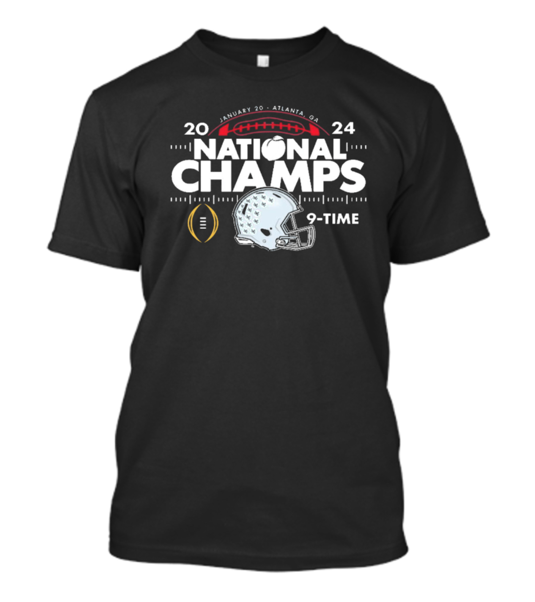 Ohio State Buckeyes 2024 National Champs 9-Time Helmet January 20 Atlanta GA T-Shirt
