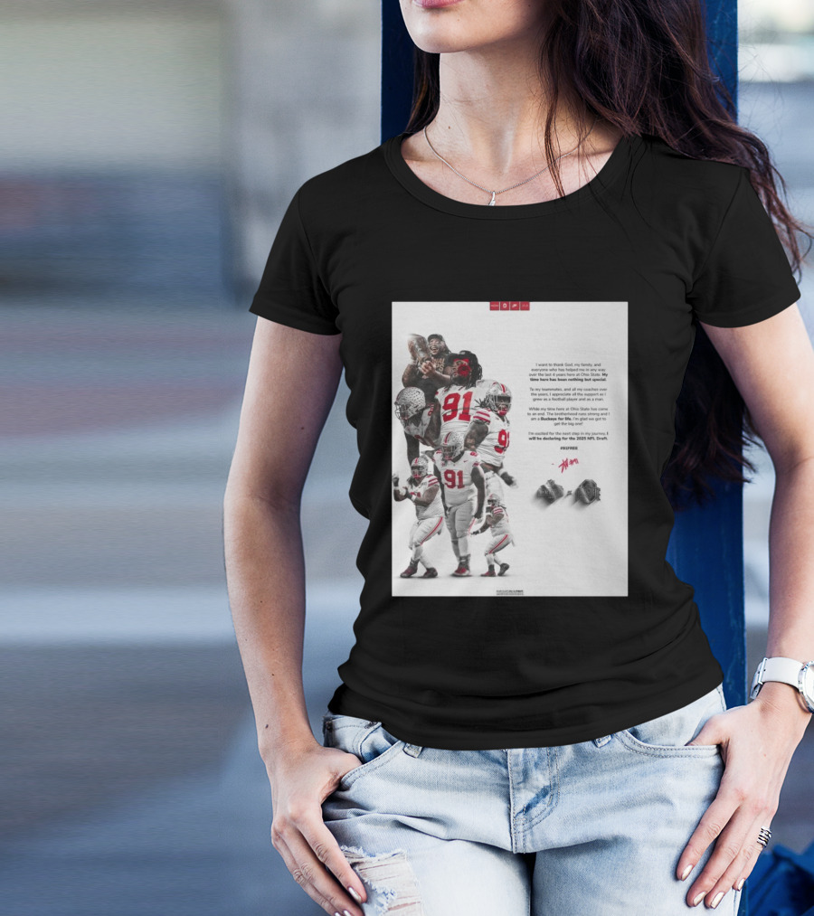 Ohio State Buckeyes 91Free Signature Thank God Family And Support Over Last 4 Years At Ohio State T-Shirt
