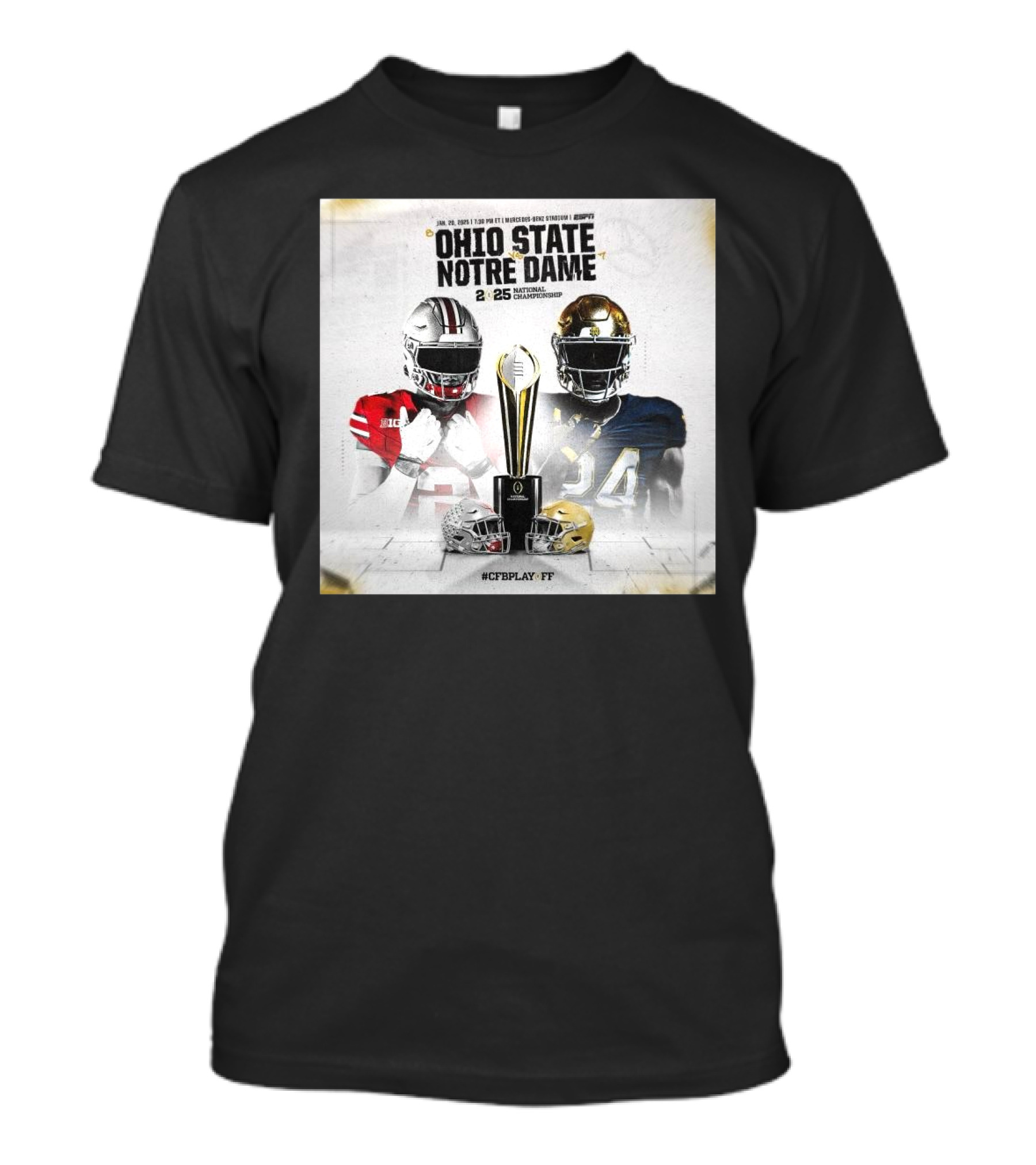 Ohio State Vs Notre Dame 2025 National Championship Jan 20 Mercedes-Benz Stadium CFB Playoff T-Shirt