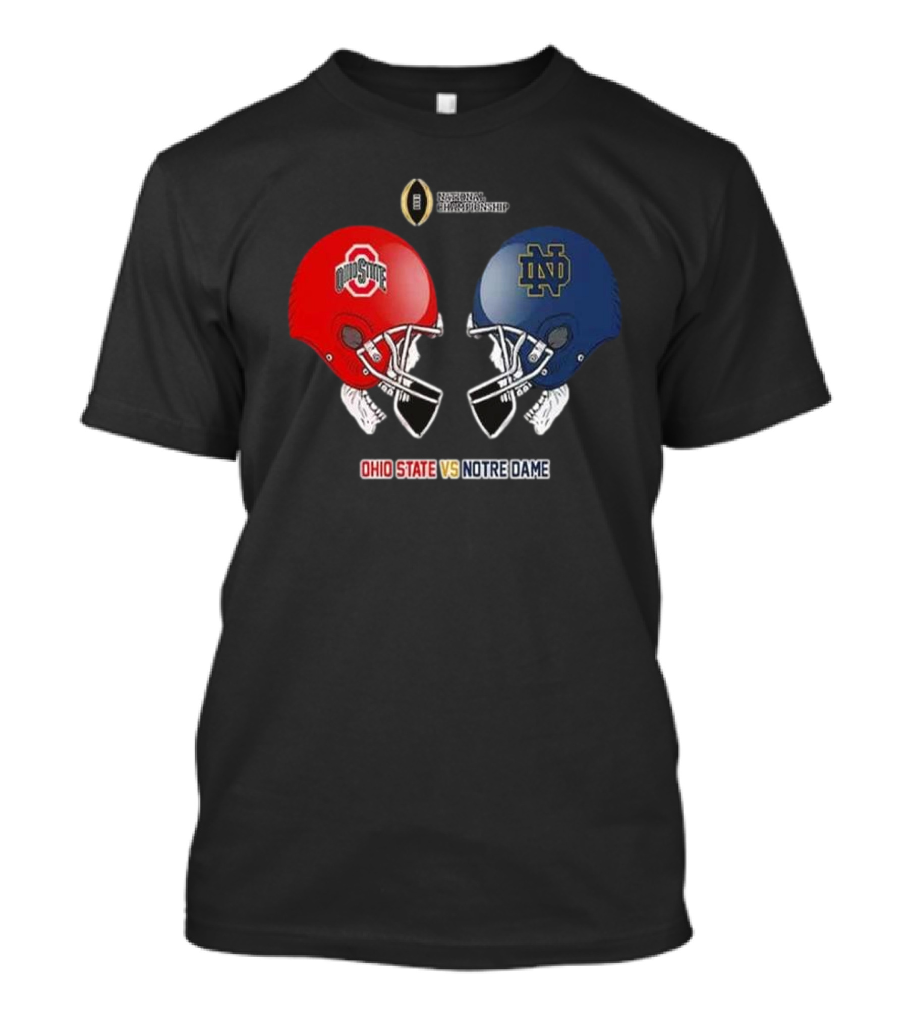 Ohio State Vs Notre Dame College Football Playoff National Championship 2024-2025 Skull Head To Head T-Shirt