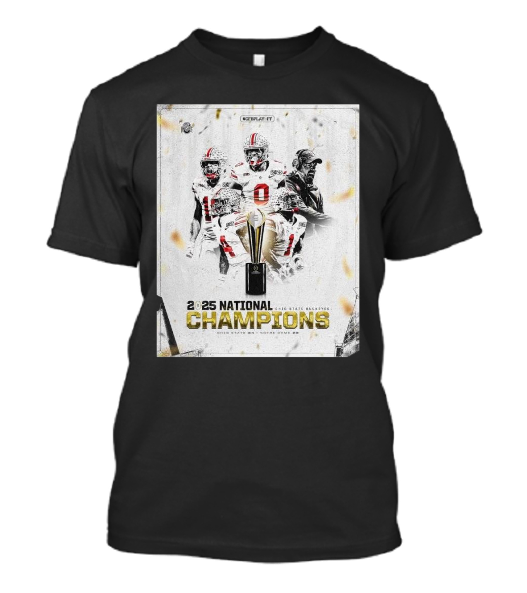 2025 National Champions Ohio State Buckeyes Notre Dame Score 35-28 CFBPlayoff T-Shirt