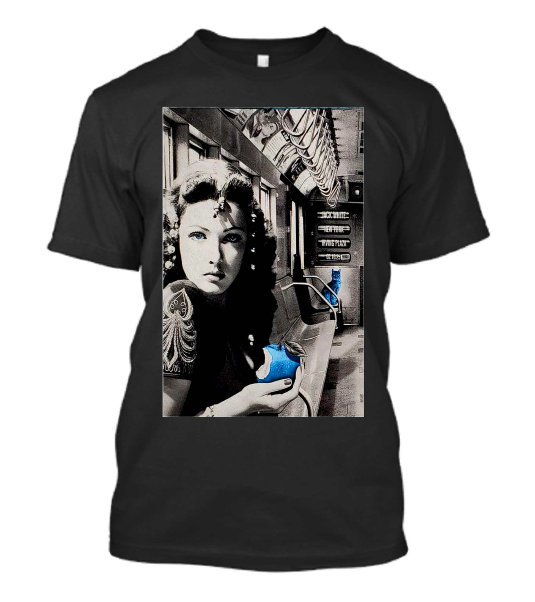 Jack White Irving Plaza New York February 10 2025 Vintage Style Subway Art With Surreal Blue Accents T-Shirt