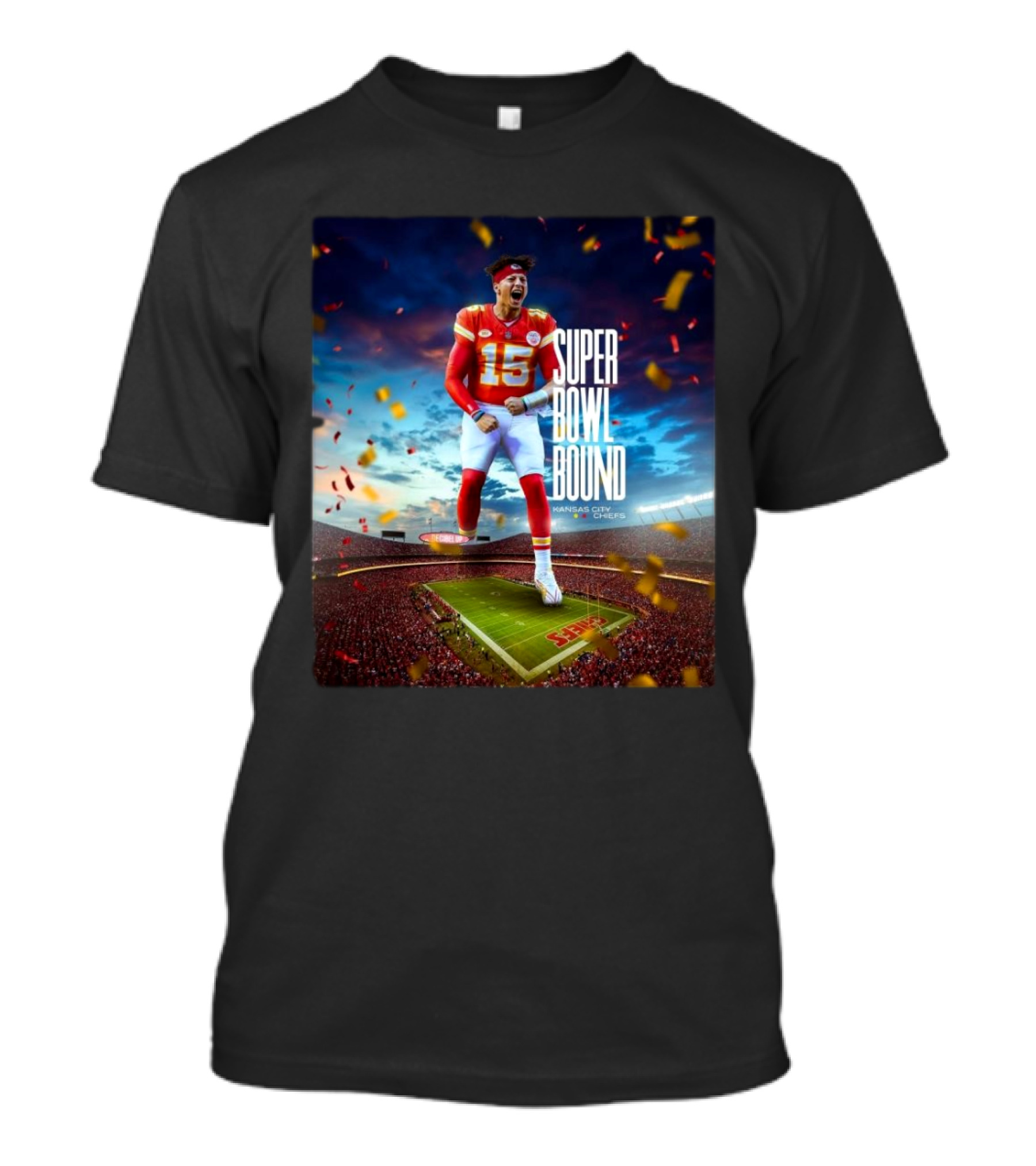 Patrick Mahomes Super Bowl Bound Kansas City Chiefs Stadium Celebration T-Shirt