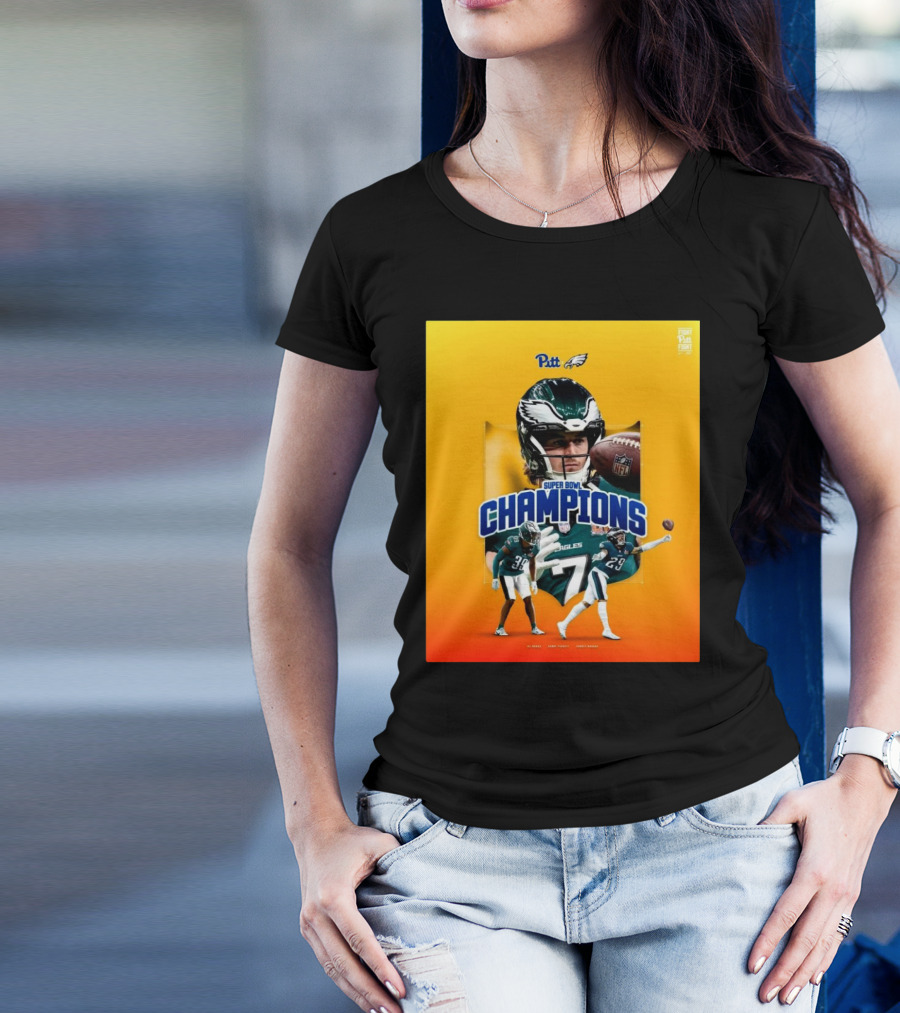 Pitt Panthers Football Kenny Pickett A.J. Woods Avonte Maddox Eagles Super Bowl Champions T-Shirt