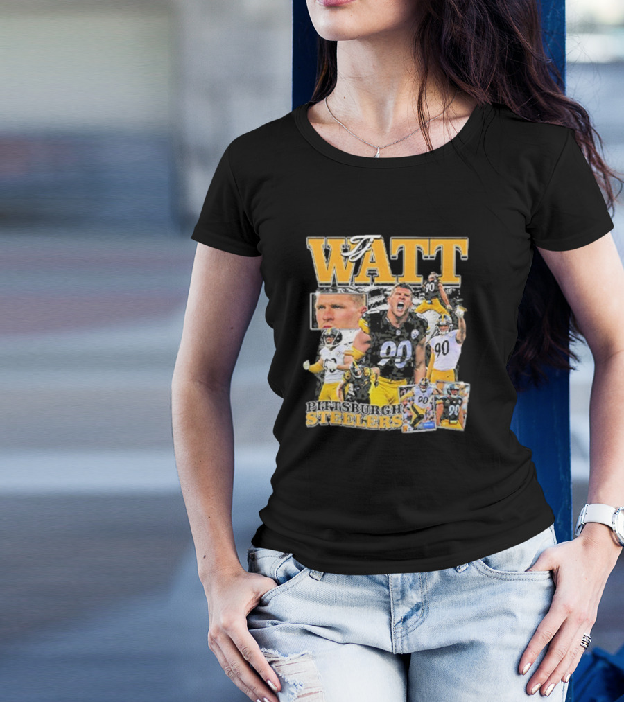 Pittsburgh Steelers TJ Watt 90 Collage T-Shirt