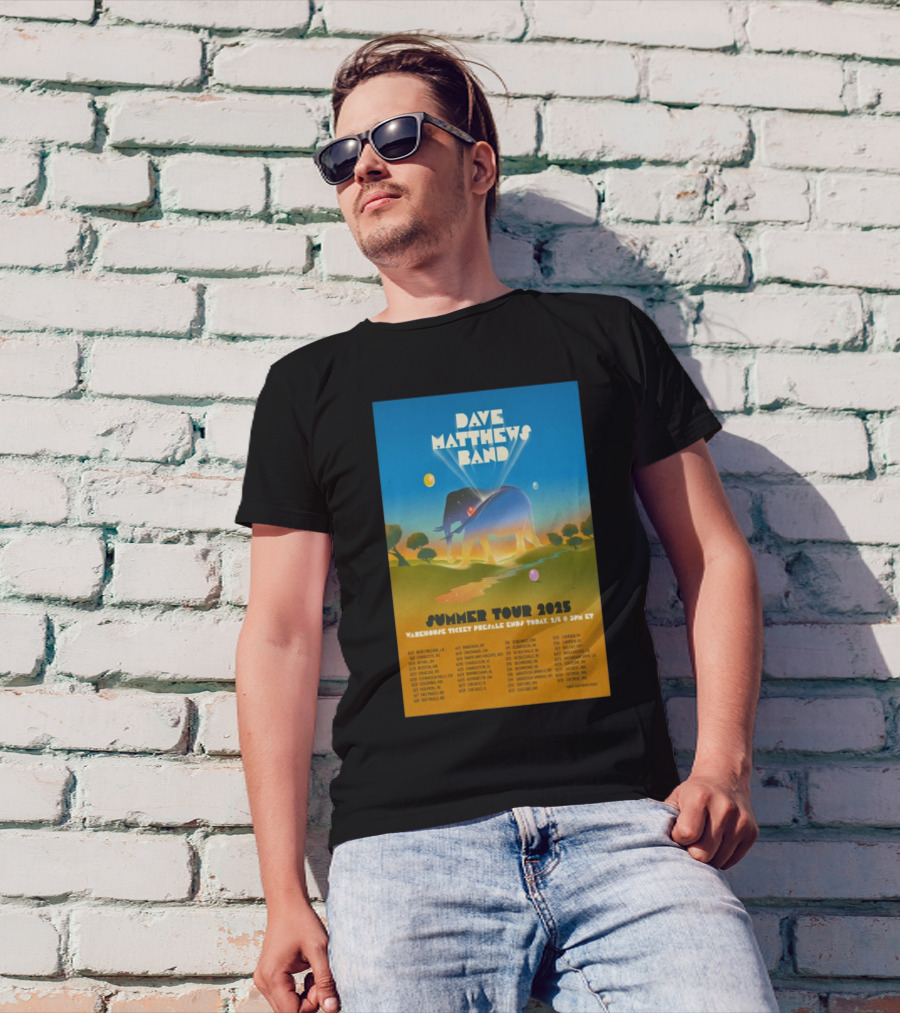 Dave Matthews Band Summer Tour 2025 New Orleans Charlotte Bethel Dates And Locations T-Shirt