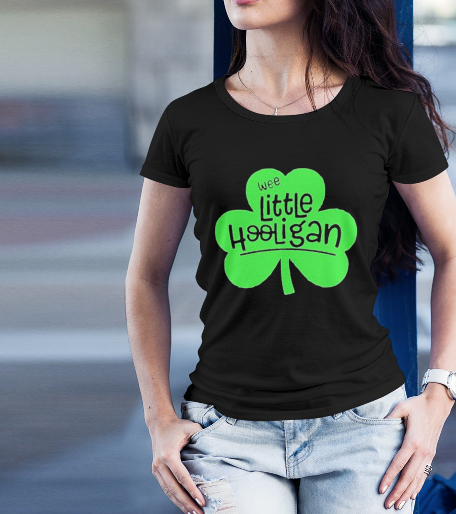 Wee Little Hooligan St Patricks Day Shamrock T-Shirt