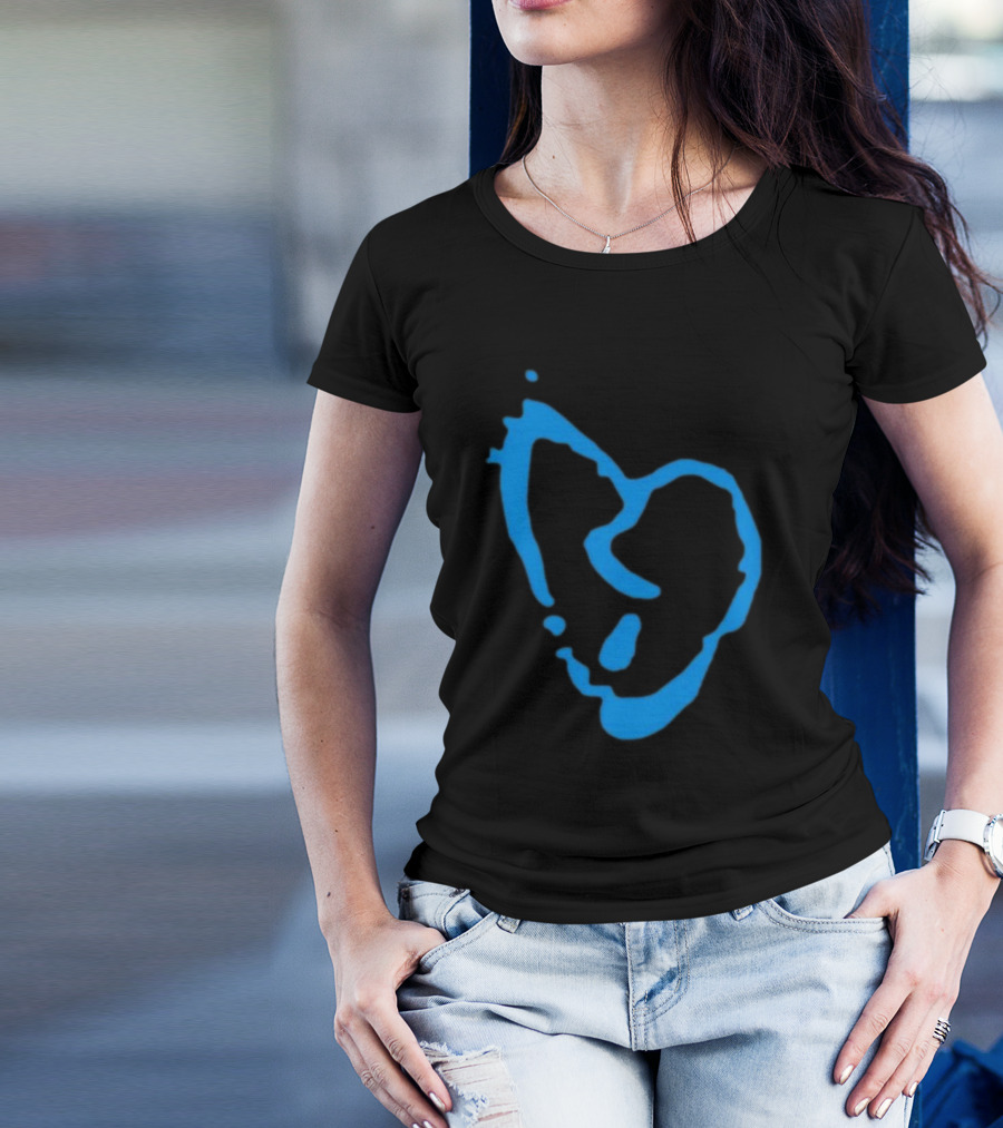 Revenge Lightning Heartbreak Blue Broken Heart Outline T-Shirt