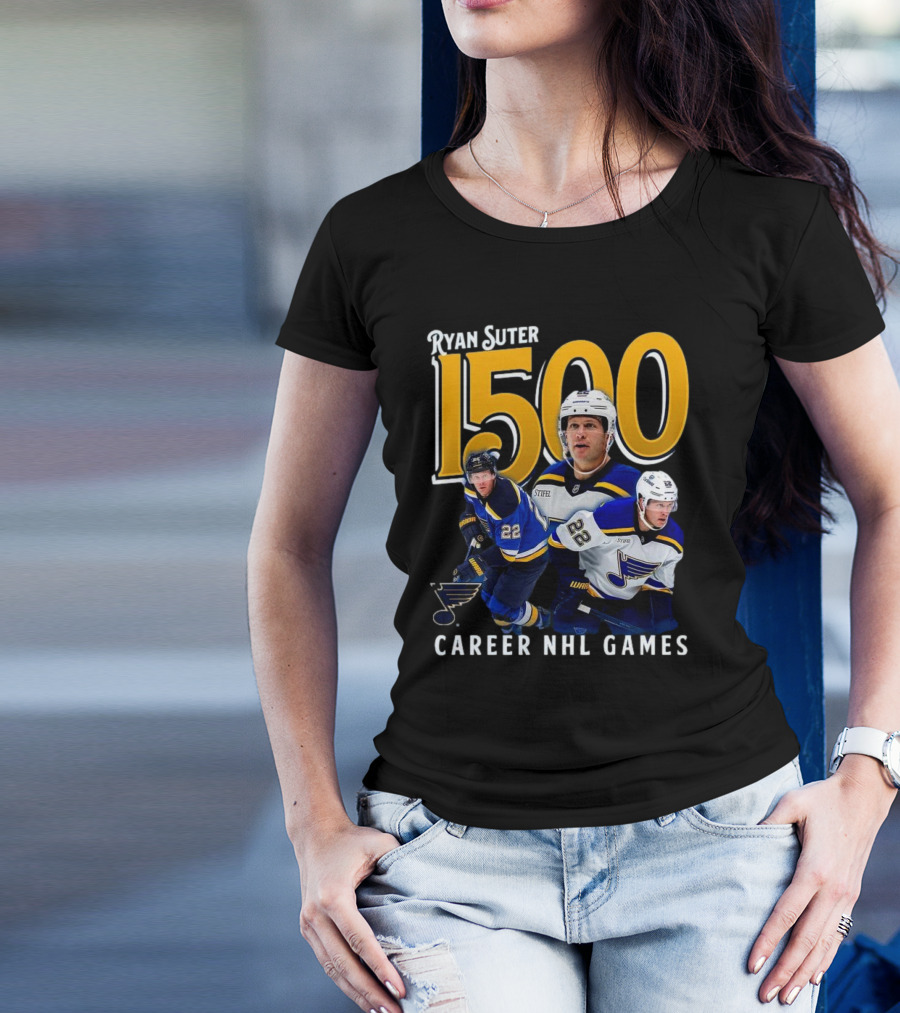 Ryan Suter St. Louis Blues 1500 Career NHL Games Celebration T-Shirt