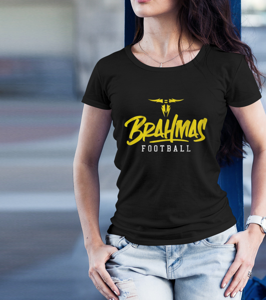 Brahmas Football San Antonio Stylized Text T-Shirt