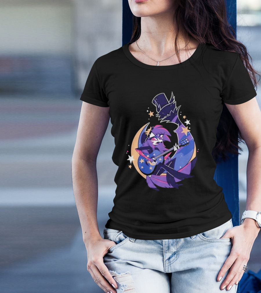 Sharkrobot I Will Be Okay Celestial Guitarist Fox In Top Hat With Stars And Moon T-Shirt