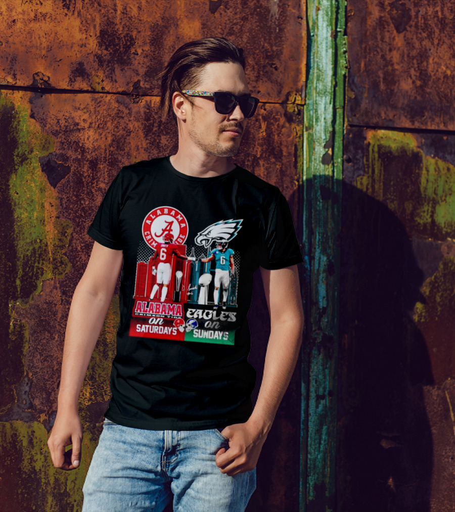 Alabama Crimson Tide Saturdays And Philadelphia Eagles Sundays Smith T-Shirt