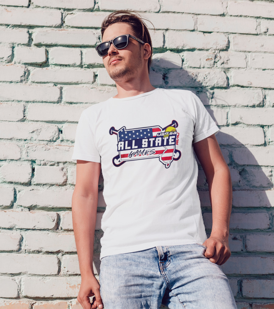 USSSA All State Games USA Flag Softball T-Shirt