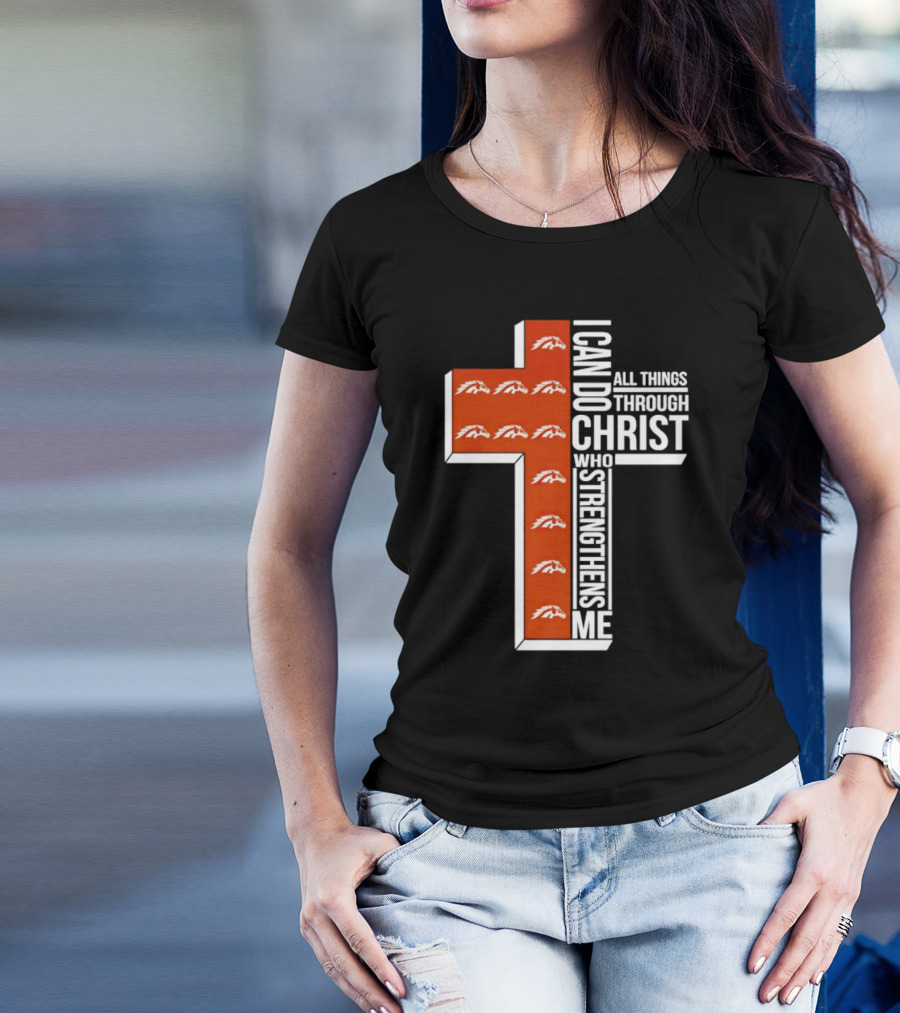 Western Michigan Broncos I Can Do All Things Through Christ Who Strengthens Me Cross T-Shirt