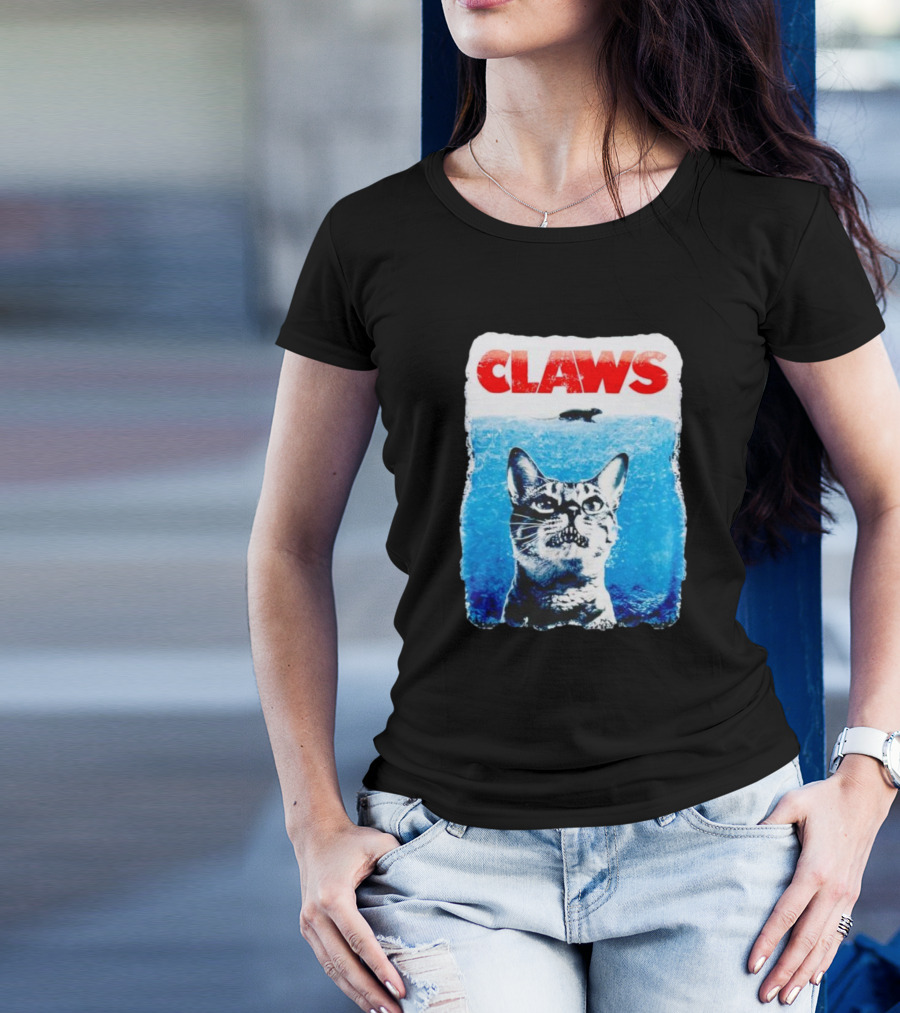 Claws Parody Cat With Fish Underwater T-Shirt
