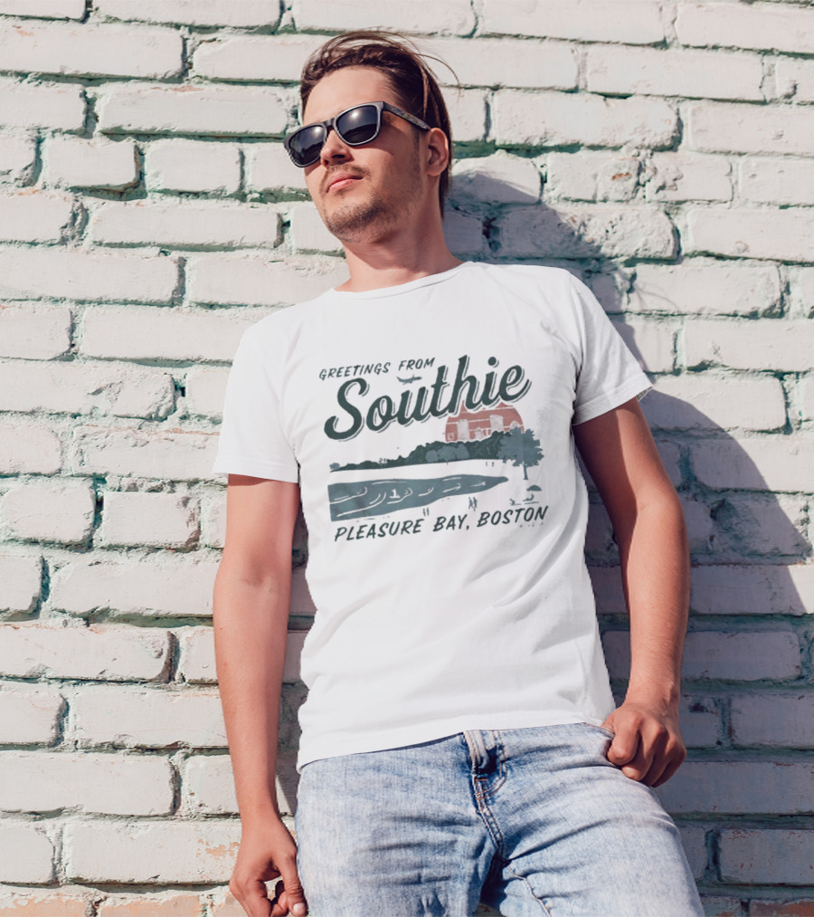 Greetings From Southie Pleasure Bay Boston Scenic Water View T-Shirt