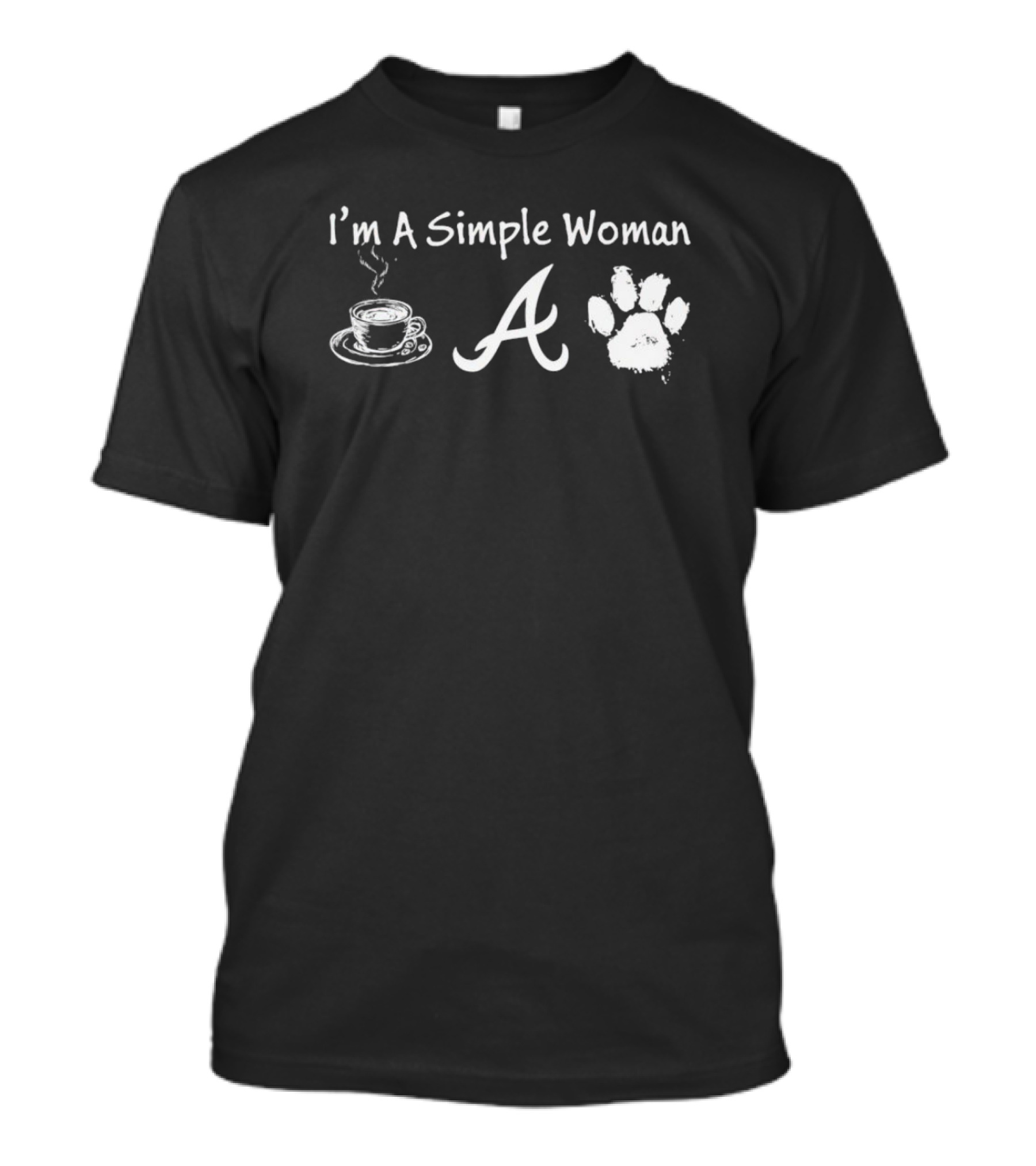 Simple Woman Who Loves Coffee Alabama Crimson And Dog Paw T-Shirt