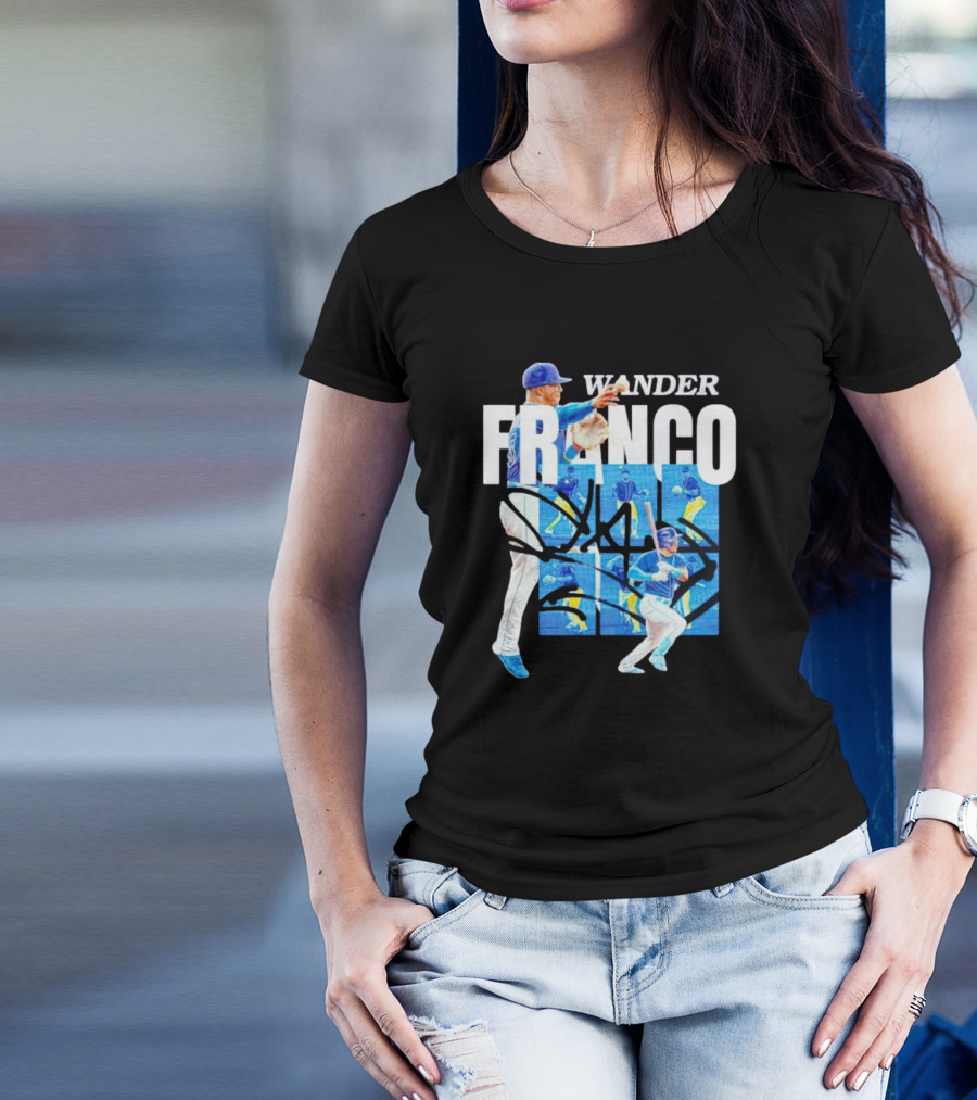 Wander Franco Baseball Dynamic Action And Signature T-Shirt