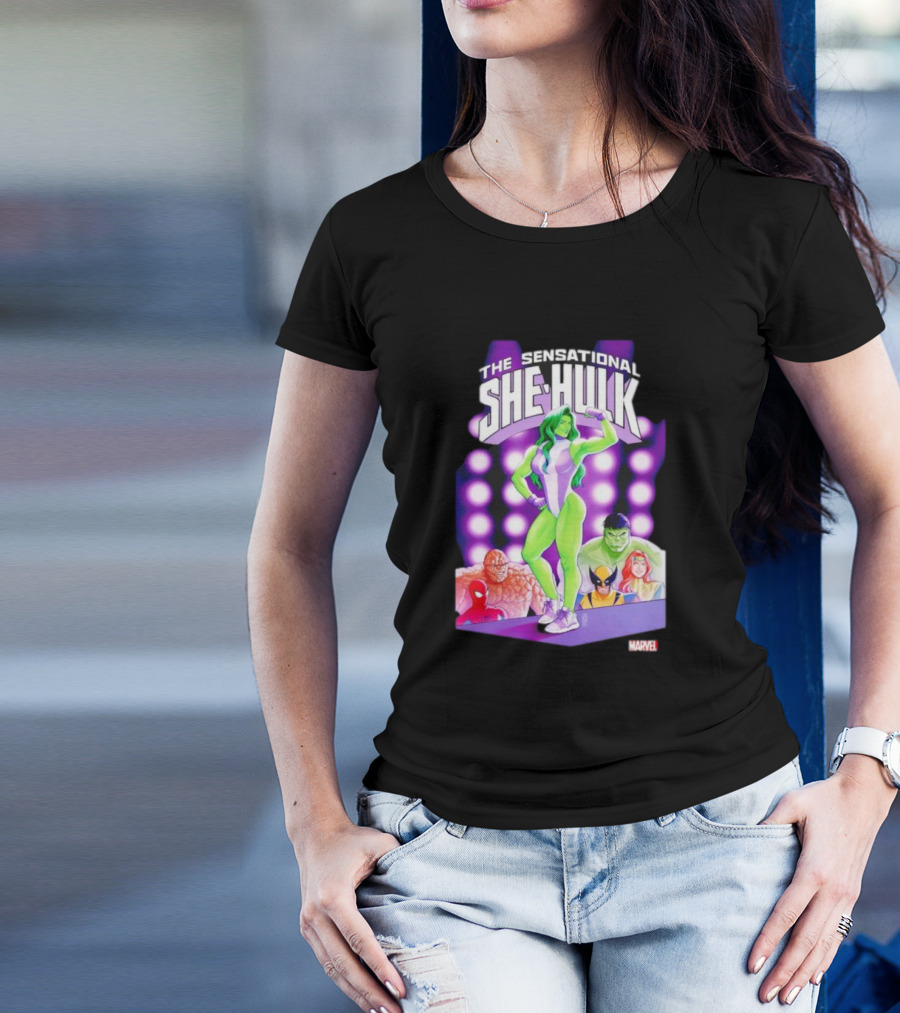 The Sensational She-Hulk Marvel Comic Heroes Hulk Spider-Man Wolverine T-Shirt
