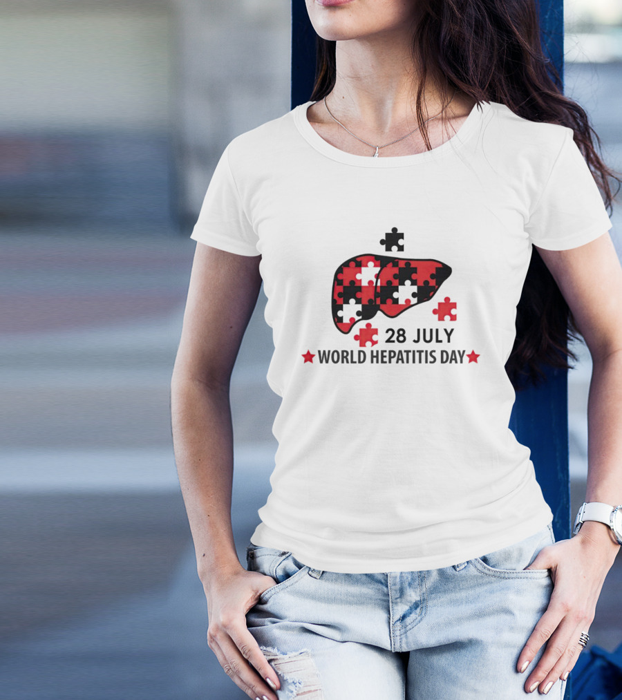 28 July World Hepatitis Day Liver Puzzle Awareness T-Shirt