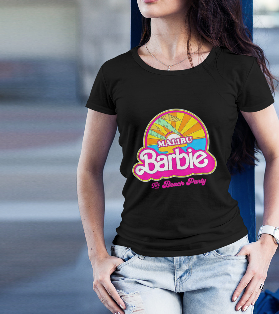 Malibu Barbie The Beach Party Retro Sunburst T-Shirt