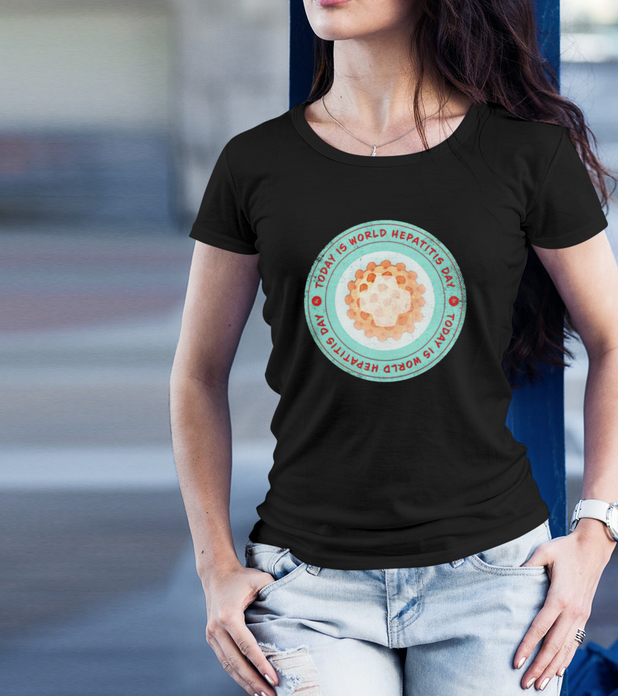 Today Is World Hepatitis Day Circular Design With Virus Representation T-Shirt