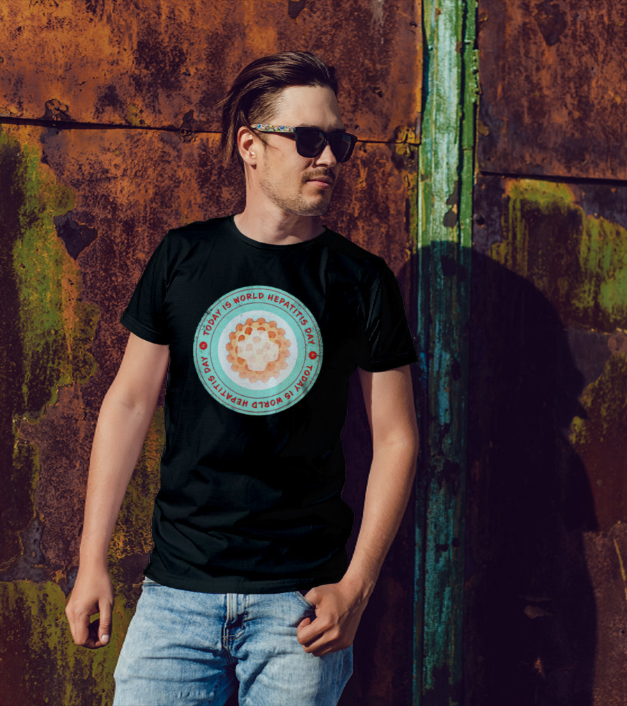 Today Is World Hepatitis Day Circular Design With Virus Representation T-Shirt