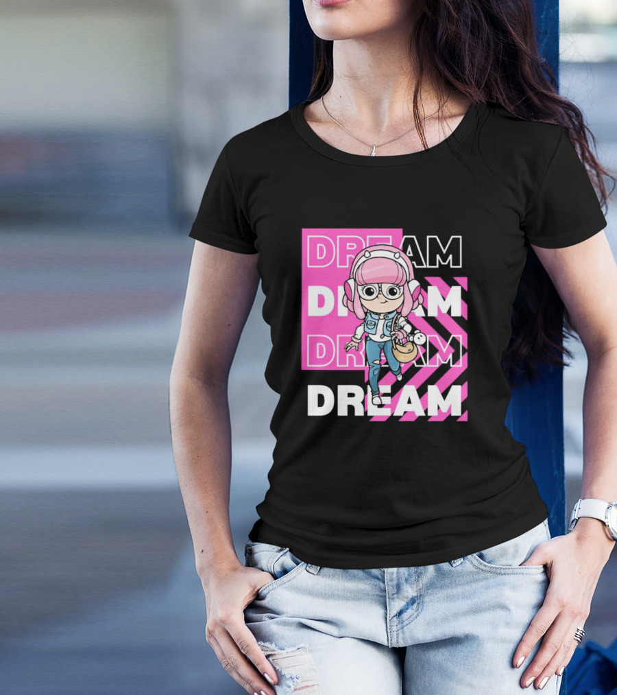 Dream Remix Pink Headphones Girl T-Shirt