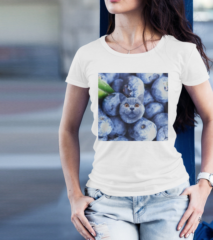 Cat Blueberries Meme T-Shirt