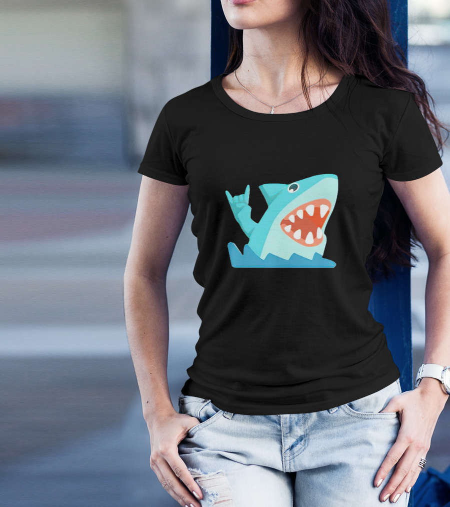 Shark Devil Horns Rock Gesture T-Shirt
