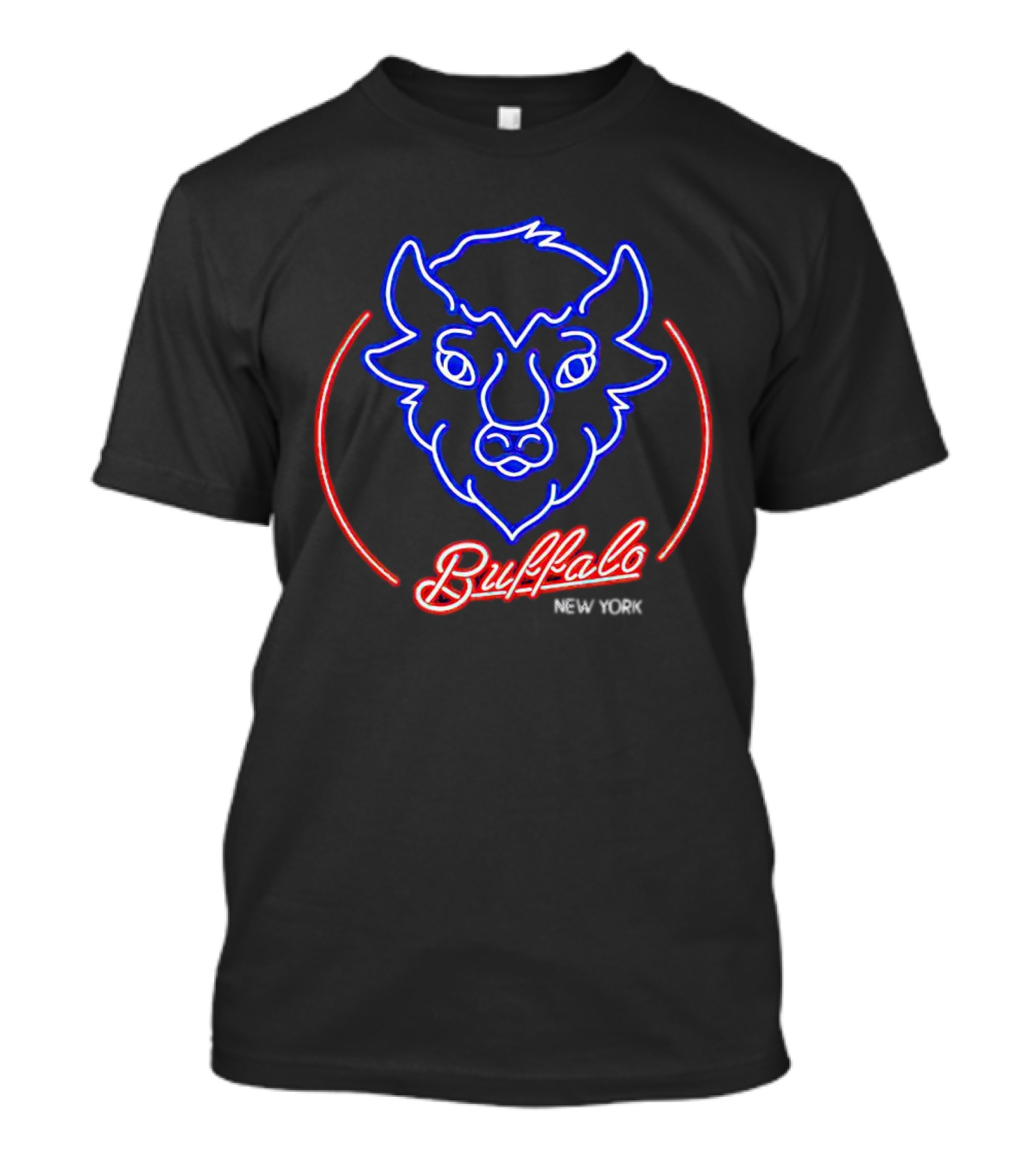Buffalo New York Neon Bison Head T-Shirt